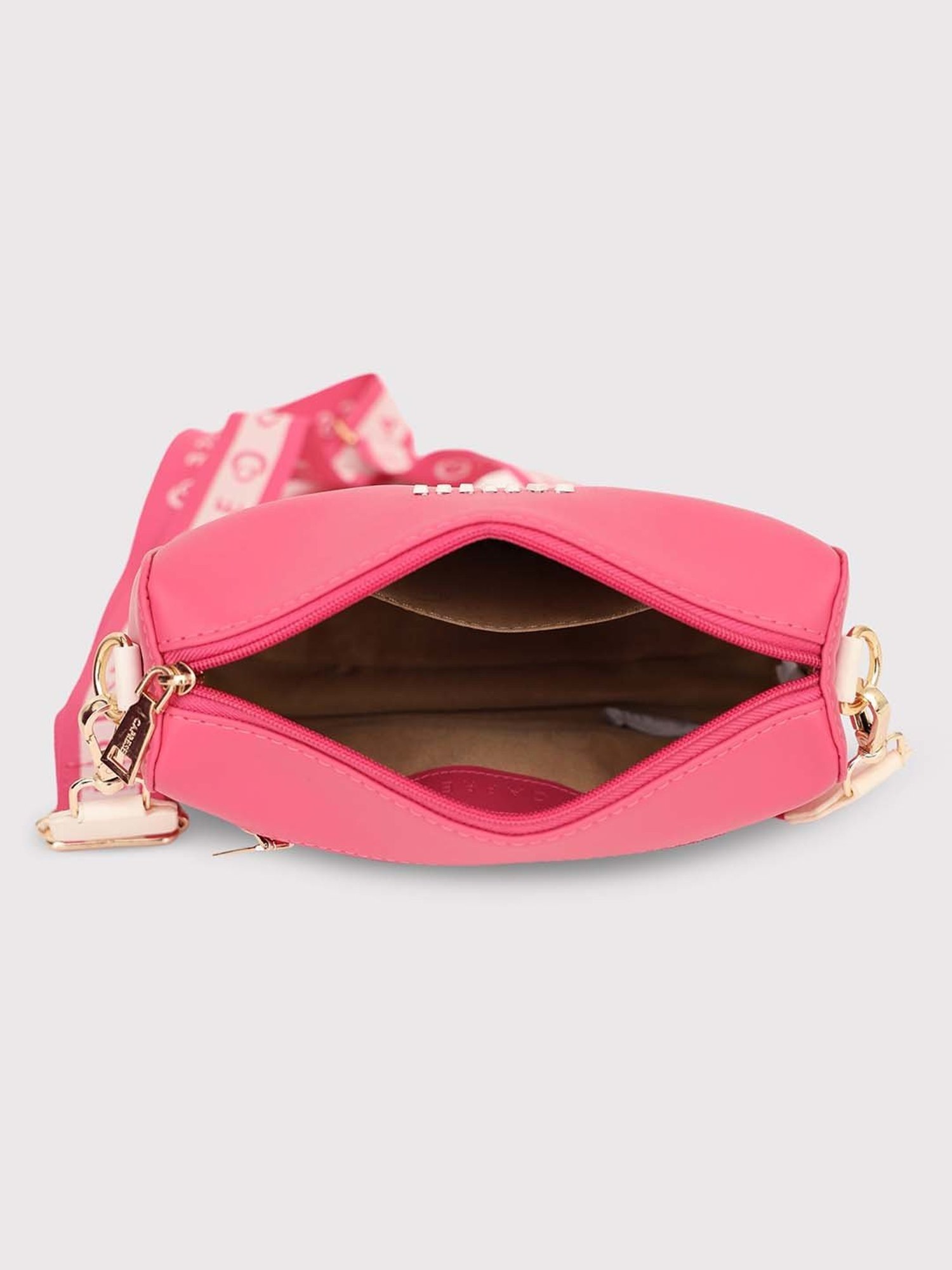 Caprese TRINITY Fuchsia Logo Medium Sling Handbag