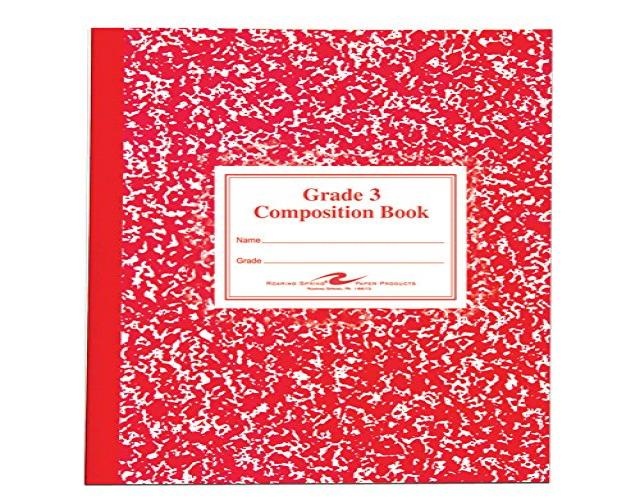 Roaring Spring Paper Products Composition Book, Grade 3 Ruled, 50 Sheets, 9-3/4 x 7-3/4 Inches, Red (ROA77922)