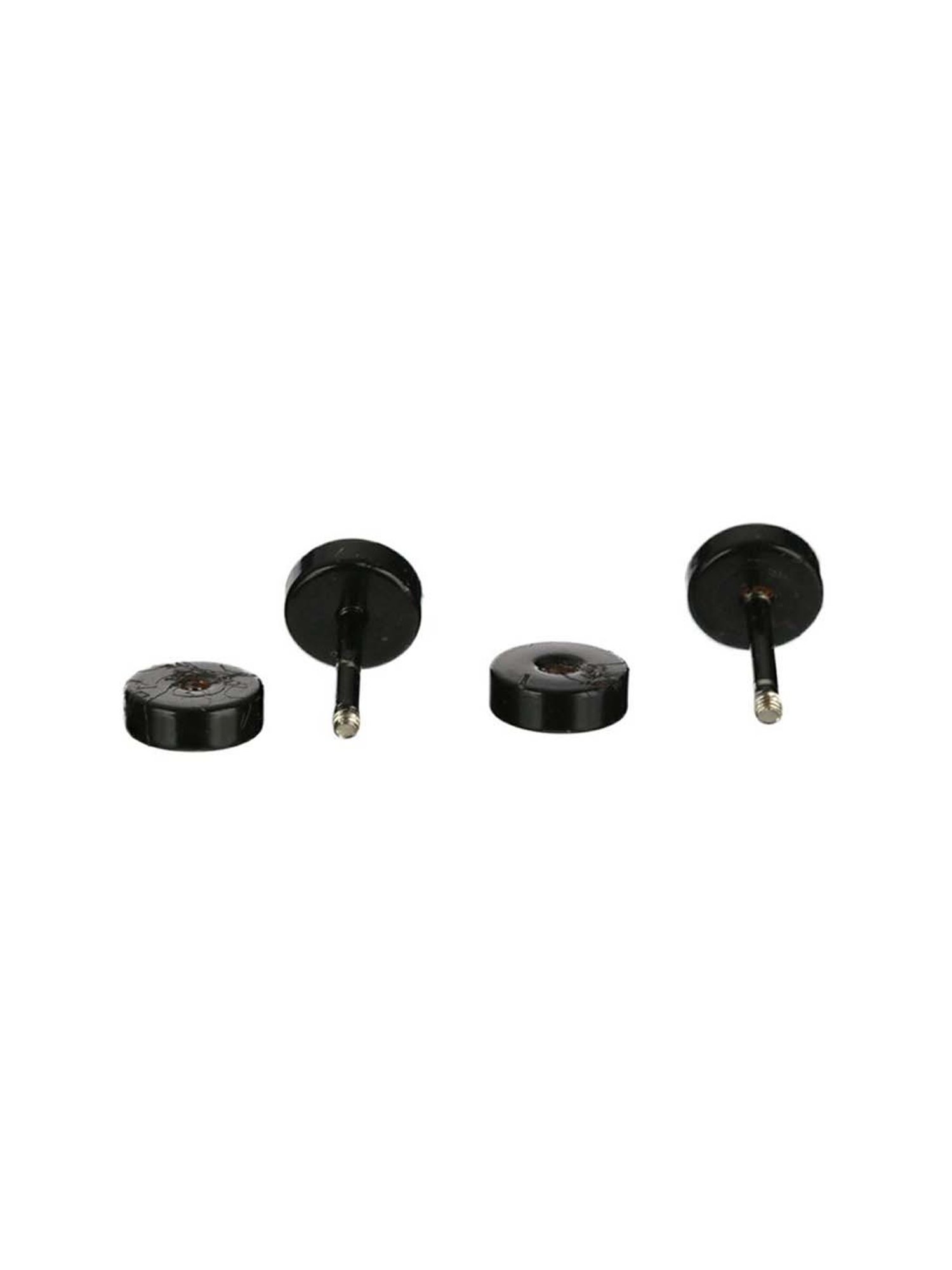 Bold by Priyaasi Black Round Studs for Men - 7 mm