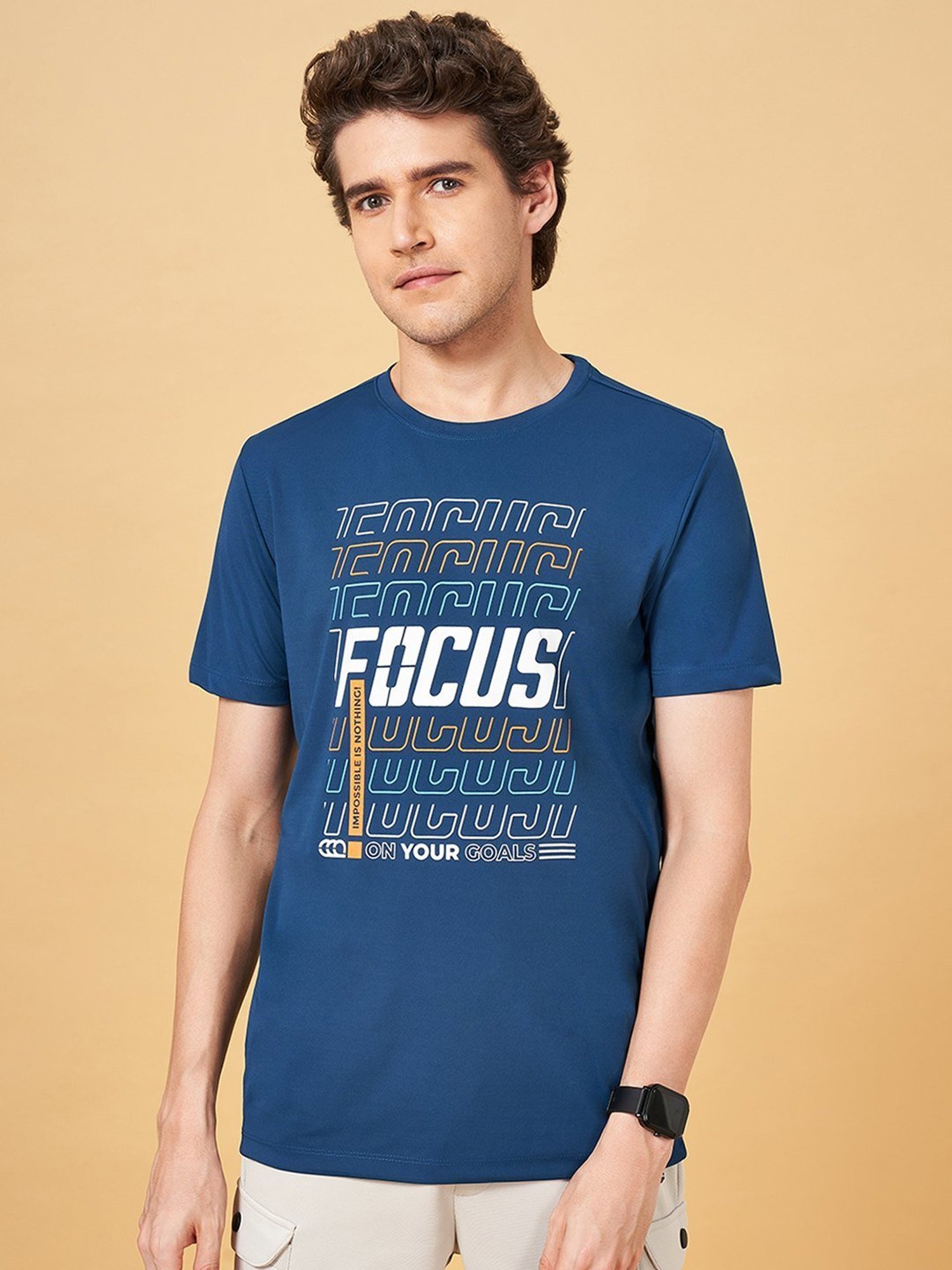 Ajile by Pantaloons Midnight Slim Fit Printed T-Shirt