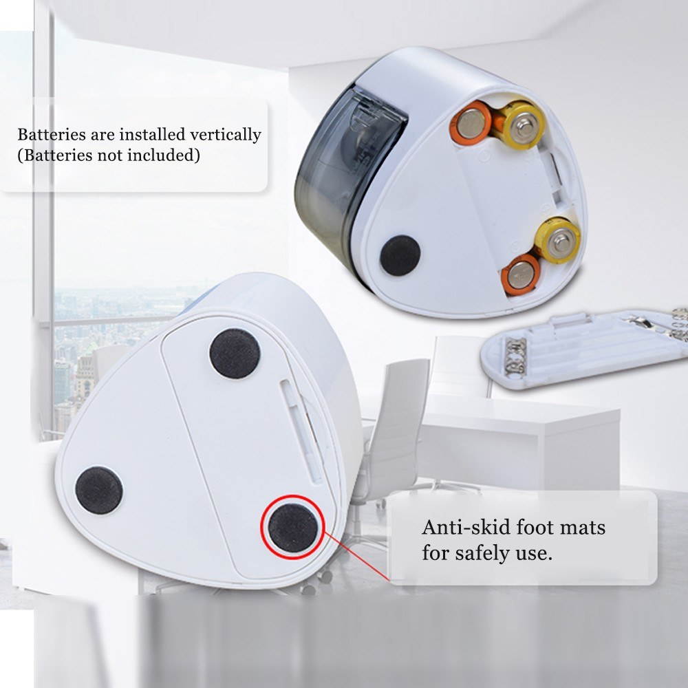 Multi-functional Automatic Electric Pencil Sharpener Battery Operated with 2 Holes(6-8mm / 9-12mm) for Home School Student Sliver