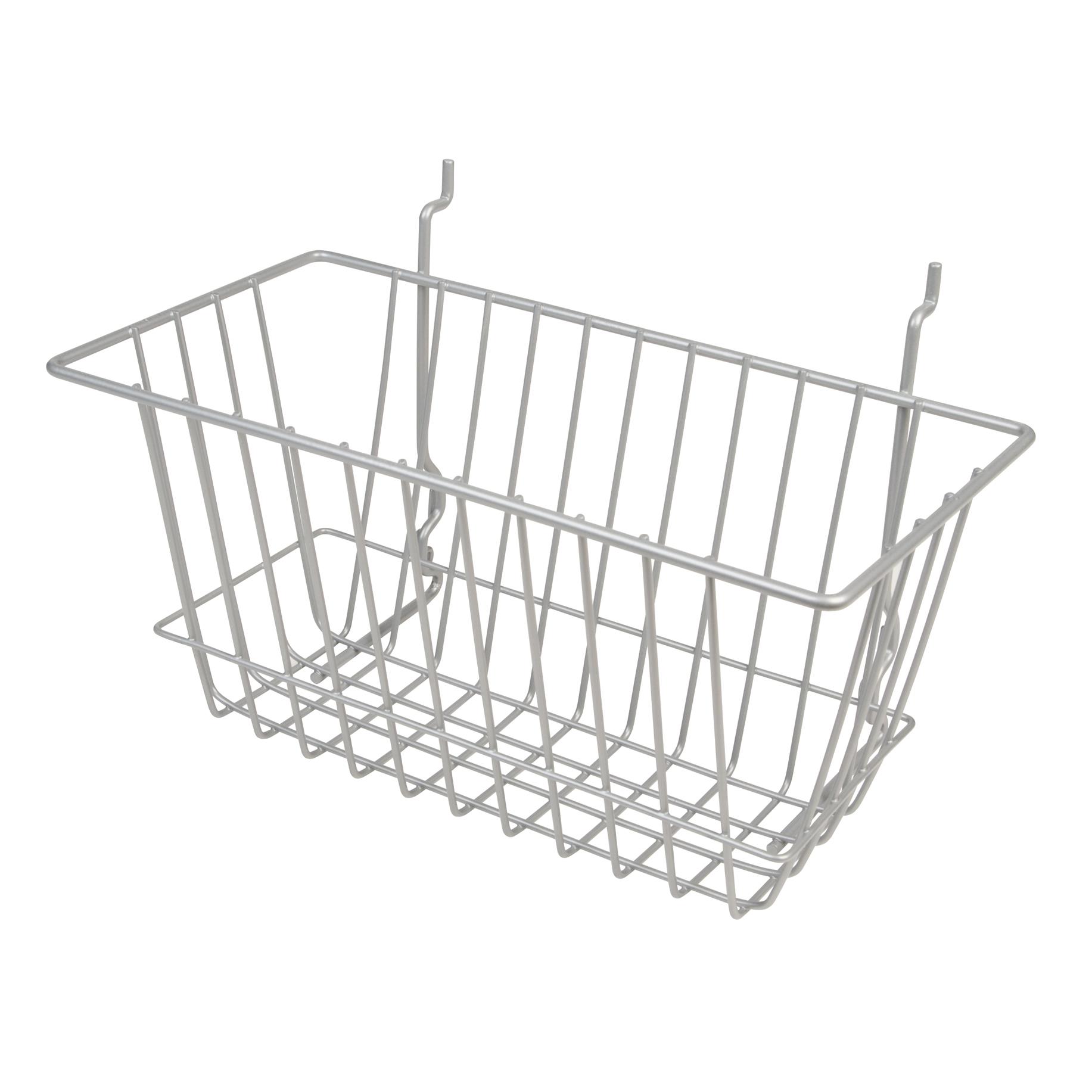 Econoco BSK17-EC 12 x 6 x 6 in. Narrow Basket, Epoxy Chrome - Semigloss
