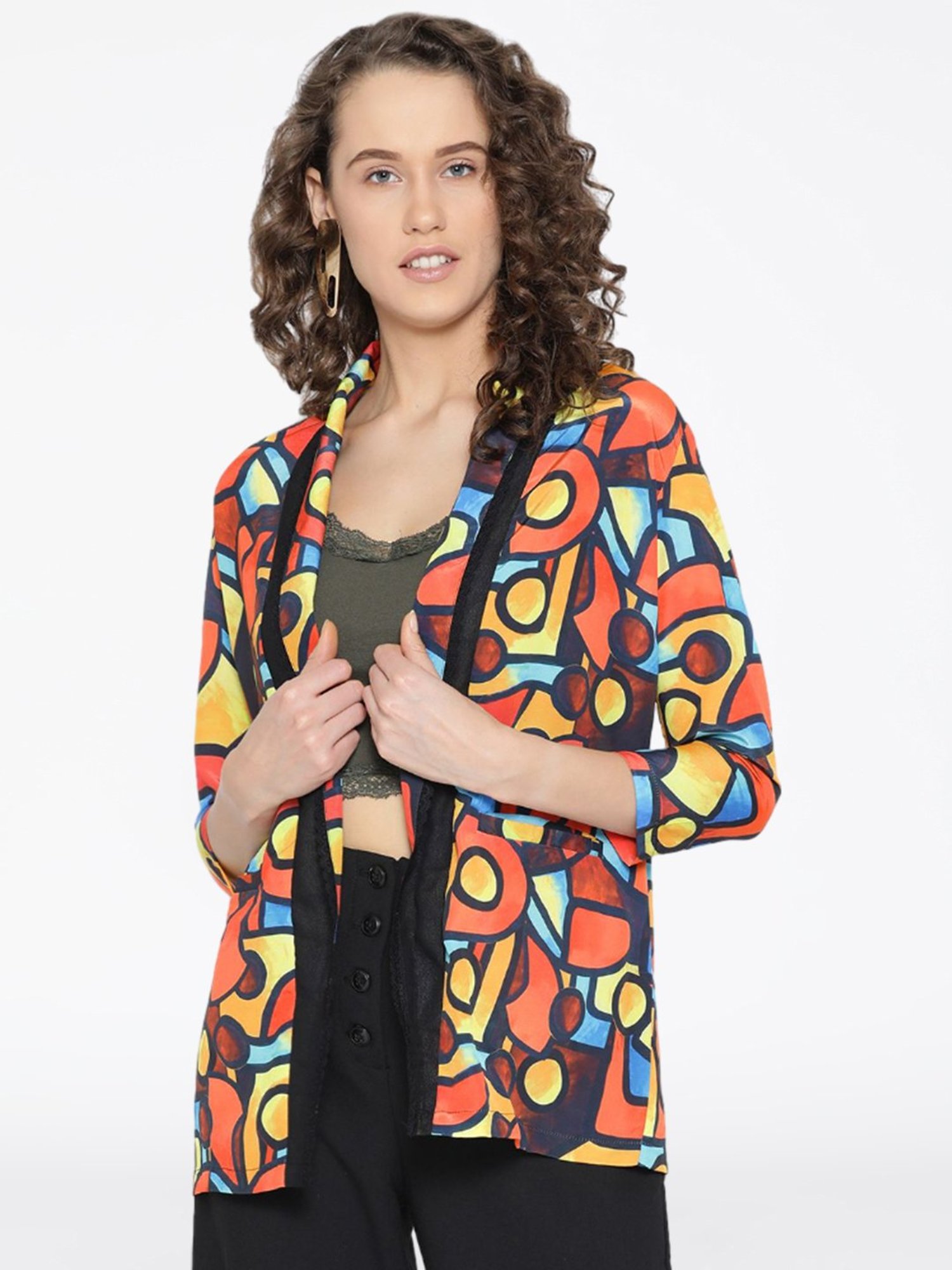 Erotissch Multicolored Printed Lounge Jacket