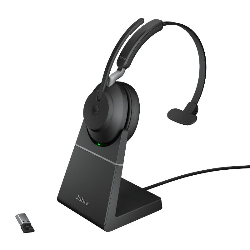 Jabra Evolve2 65 USB-A MS Mono with Charging Stand - Black Wireless Headset / Music Headphones