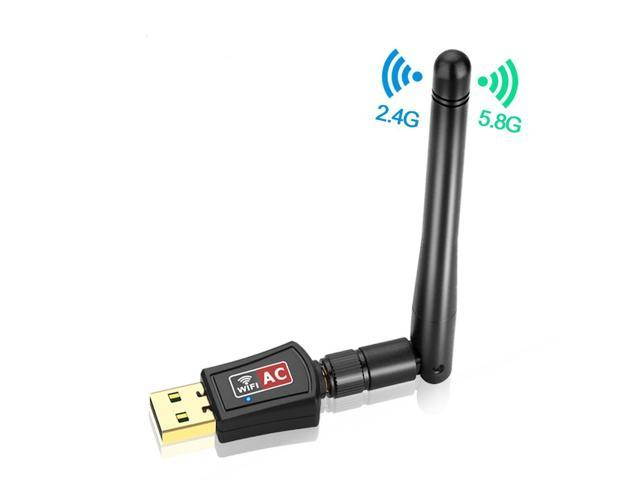 AOSTIRMOTOR USB WIFI Adapter,USB 2.0 Wi-Fi Dongle Adapter,802.11ac Dual Band 2.4G/5.8G Wireless Adapter,Supports Windows XP/7/8/10,Linux,Mac