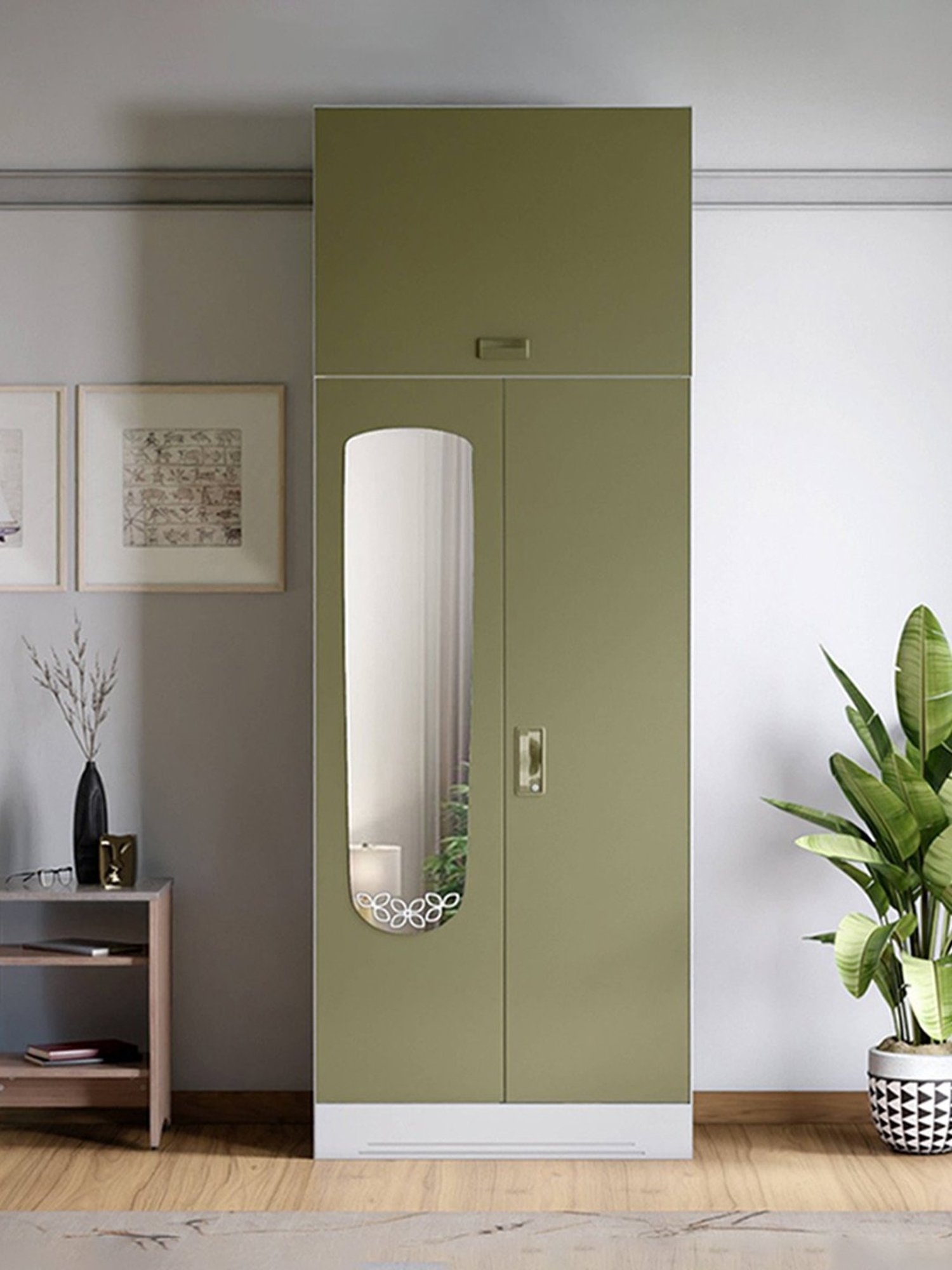 Godrej Interio Ewa Brown Engineered Wood 4 Door Wardrobe