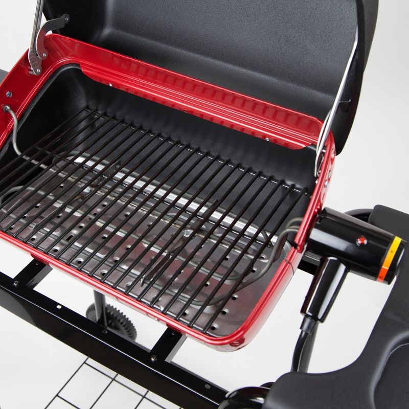 Americana Electric Cart Grill with Polymer Side Tables and Shelf Model 9359W5.181 - Meco