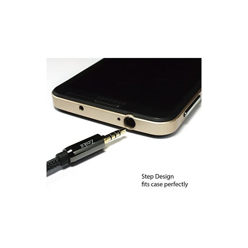 AU111 6 Feet Premium Audio Extension Cable Nylon Braided 35mm TRRS 4 Poles Jack Male to Female