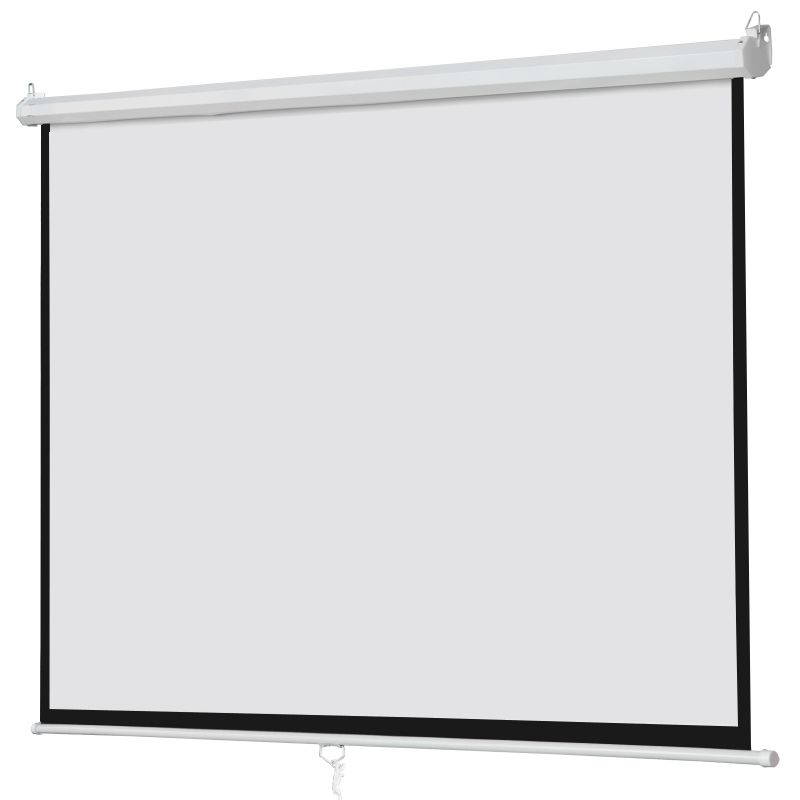 ZENY 100" HD 16:9 Projector Screen Manual Ceiling/Wall Mount Manual Pull Down Projection Screen