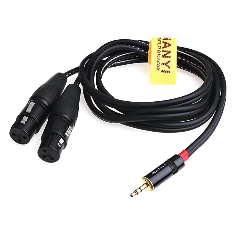 XLR 3.5mm Female Splitter Cables, TRS Stereo Male to Two XLR Female Interconnect Audio Microphone Cable, Y Splitter Adapter Cable 1.5M (5Feet)