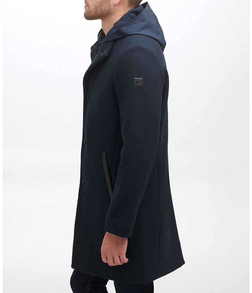 Kenneth Cole New York Long-Sleeve Sleek Wool-Blend Coat