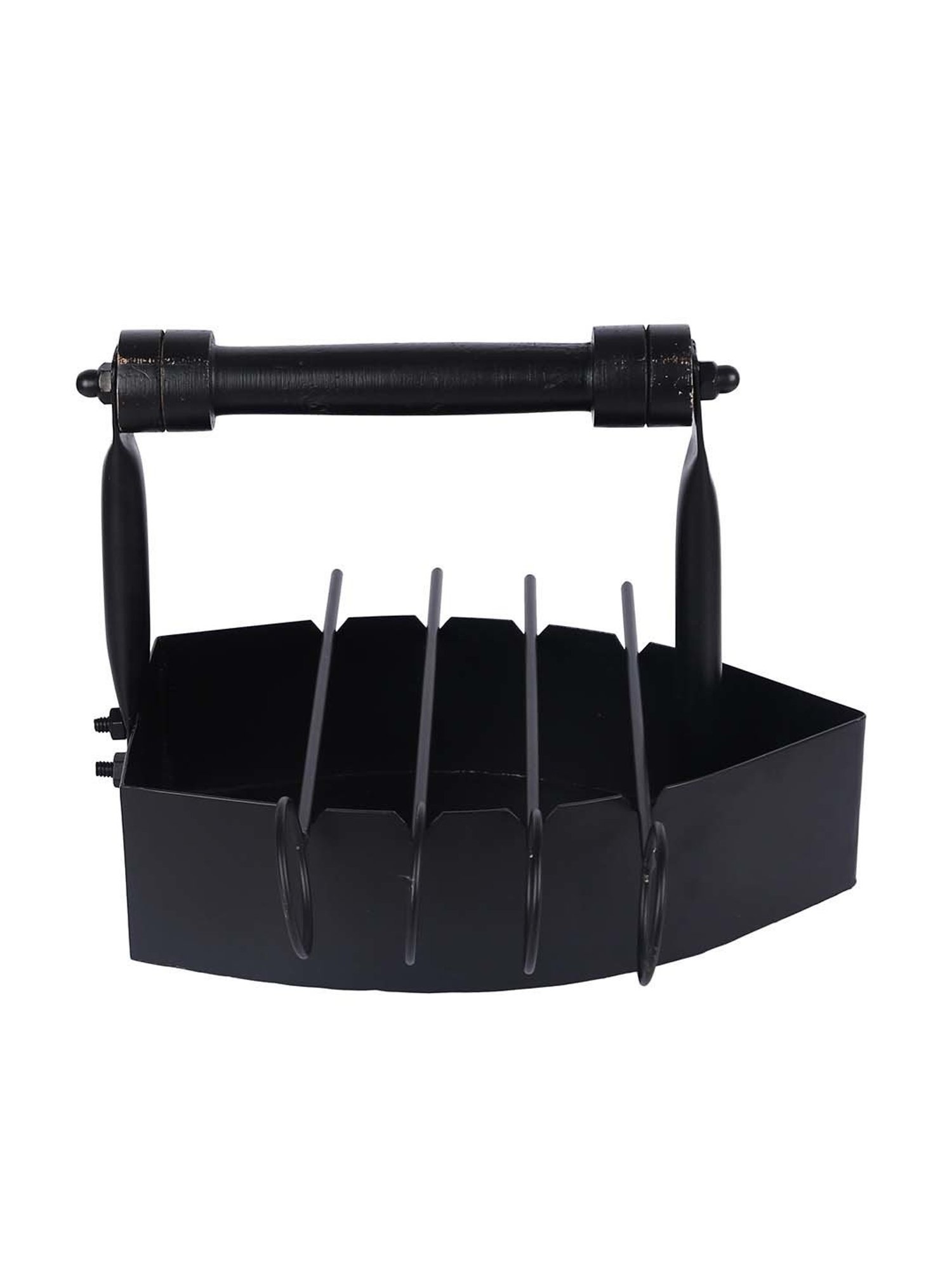 Aapno Rajasthan Black Iron Stylish Steam Barbeque Plate With Skewers