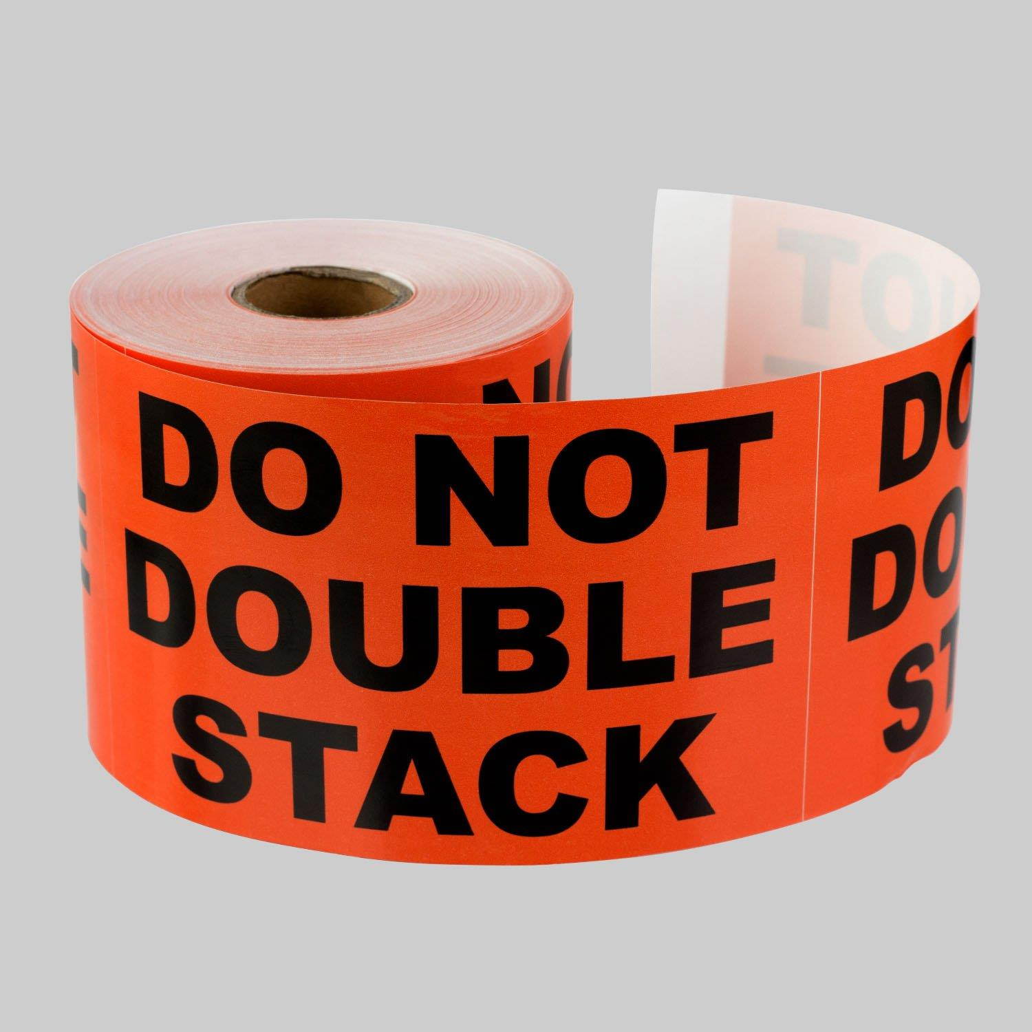 TUCO DEALS - 5" x 3" DO NOT DOUBLE STACK Self Adhesive Warning Shipping Mailing Labels / Stickers (Orange / 300 Labels Per Roll)