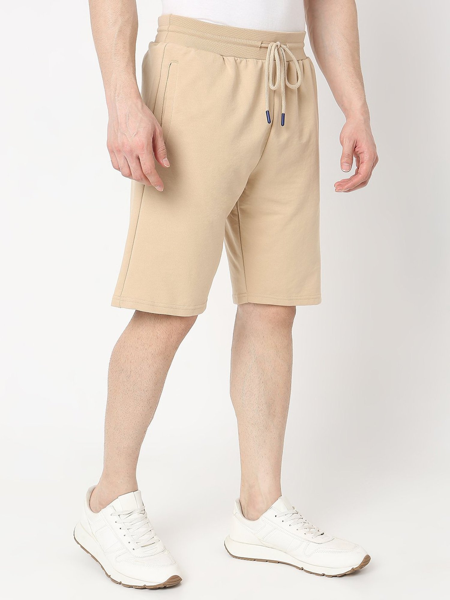 UnderJeans by Spykar Beige Regular Fit Lounge Shorts