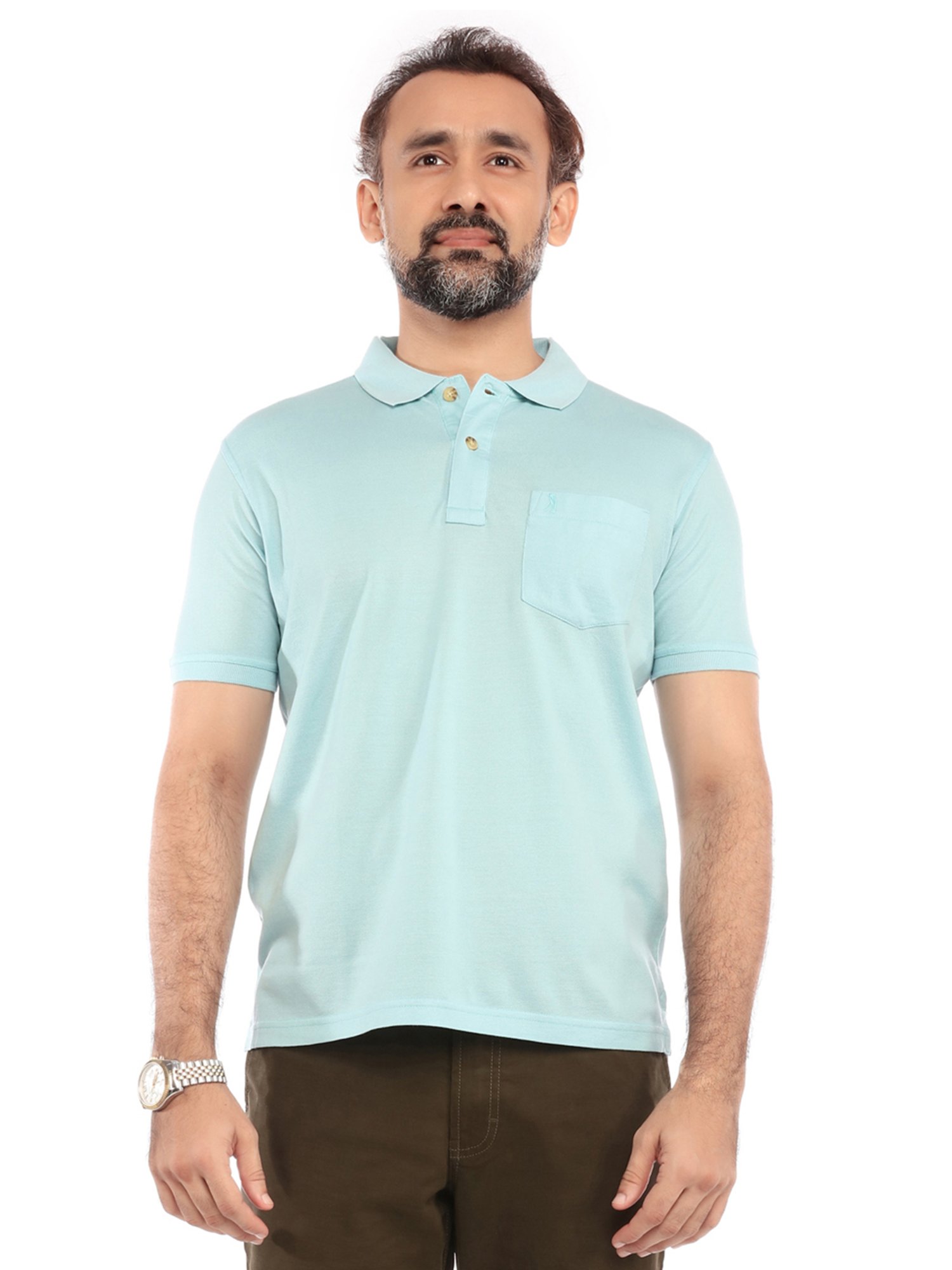 Burnt Umber Aqua Regular Fit Polo T-Shirt