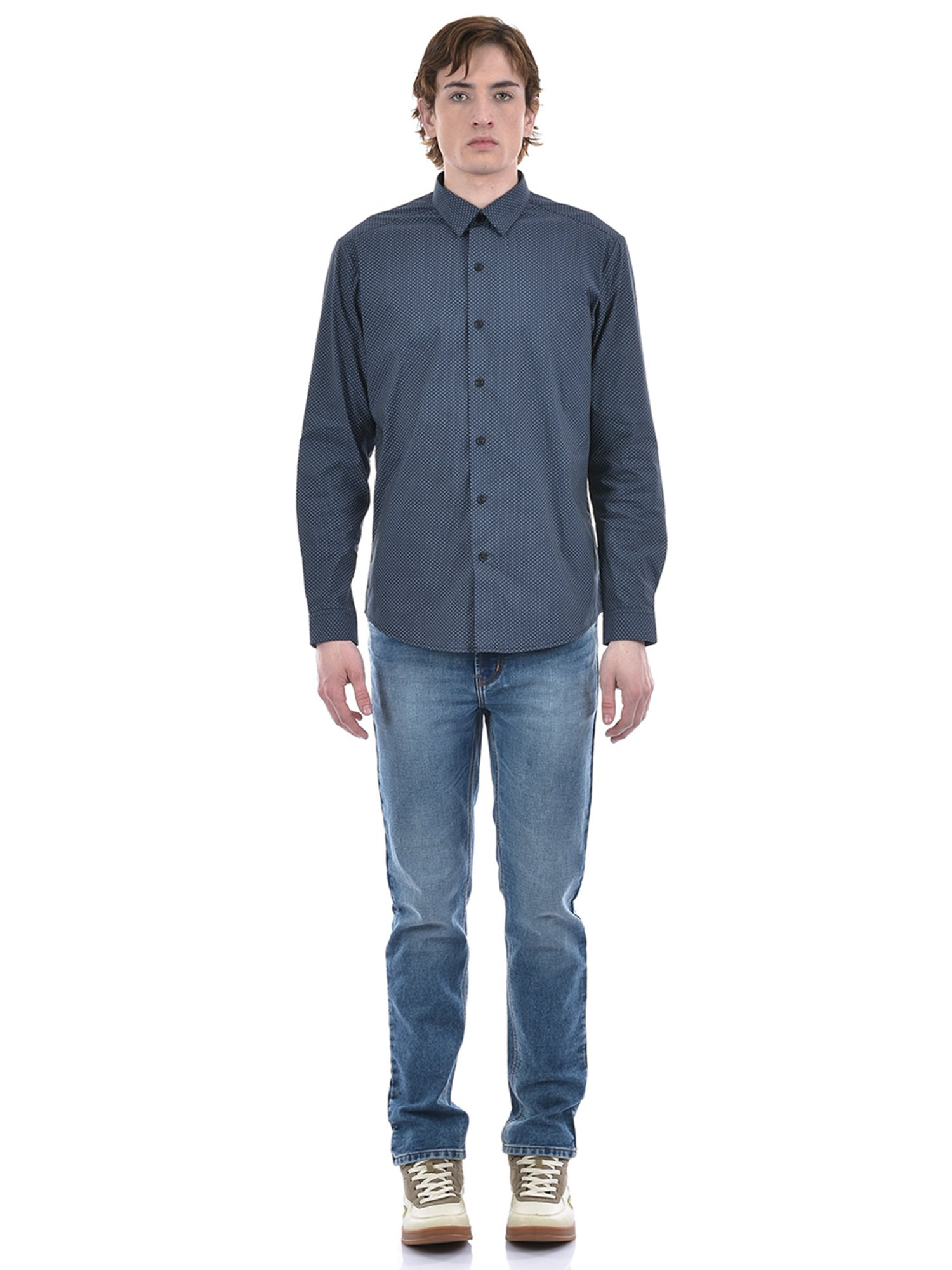 NUMERO UNO Light Blue Slim Fit Lightly Washed Jeans