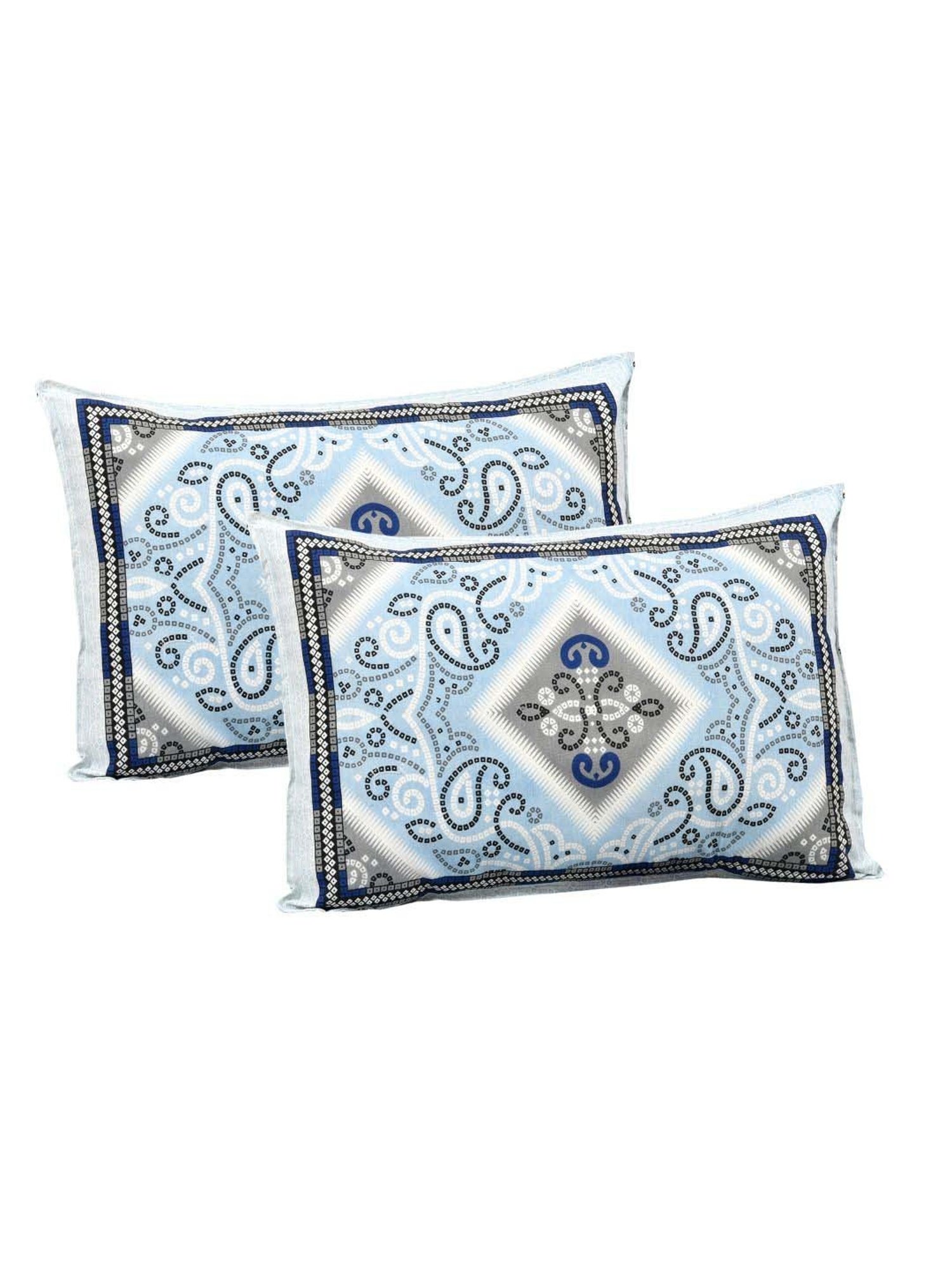 JaipurFabric Blue 180 TC 100% Cotton Elegant Double Bedsheet with 2 Pillow Covers