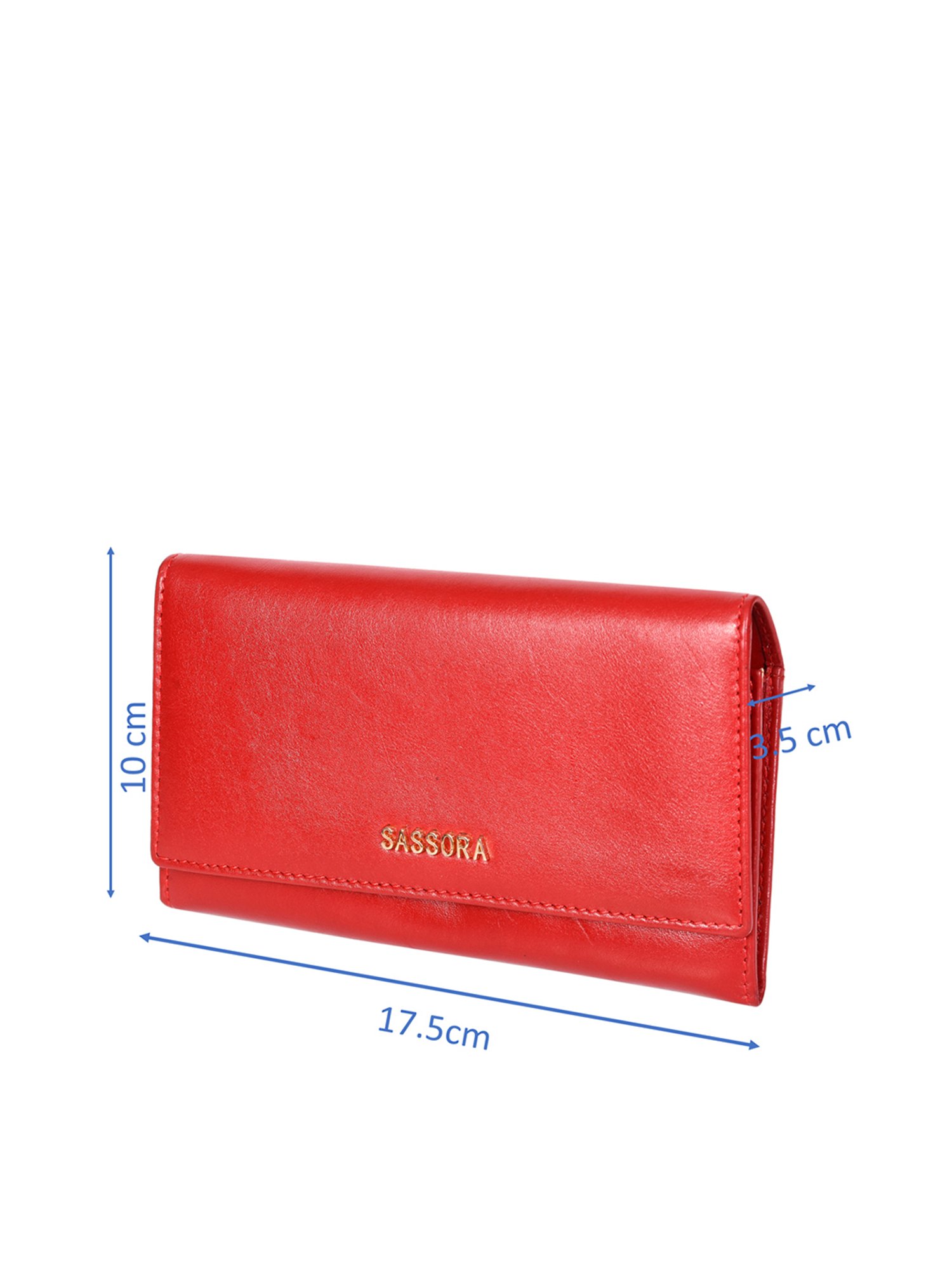SASSORA Red Solid Rfid Wallet for Women