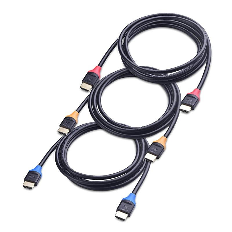 3-Pack High Speed HDMI to HDMI 6 Feet, HDMI Cord with HDR, 4K 60Hz, 2K 144Hz Support