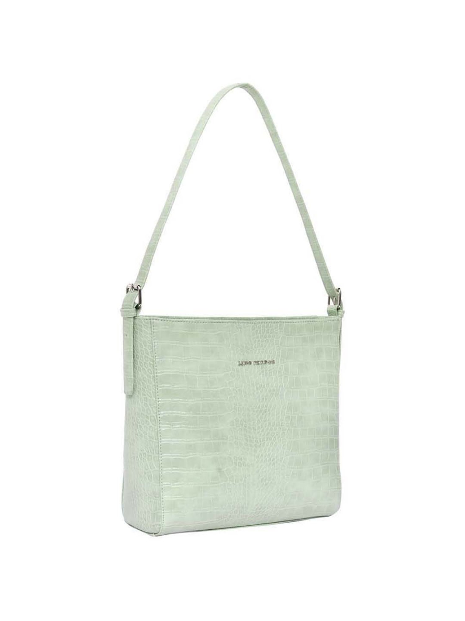 Lino Perros Green Textured Medium Shoulder Bag