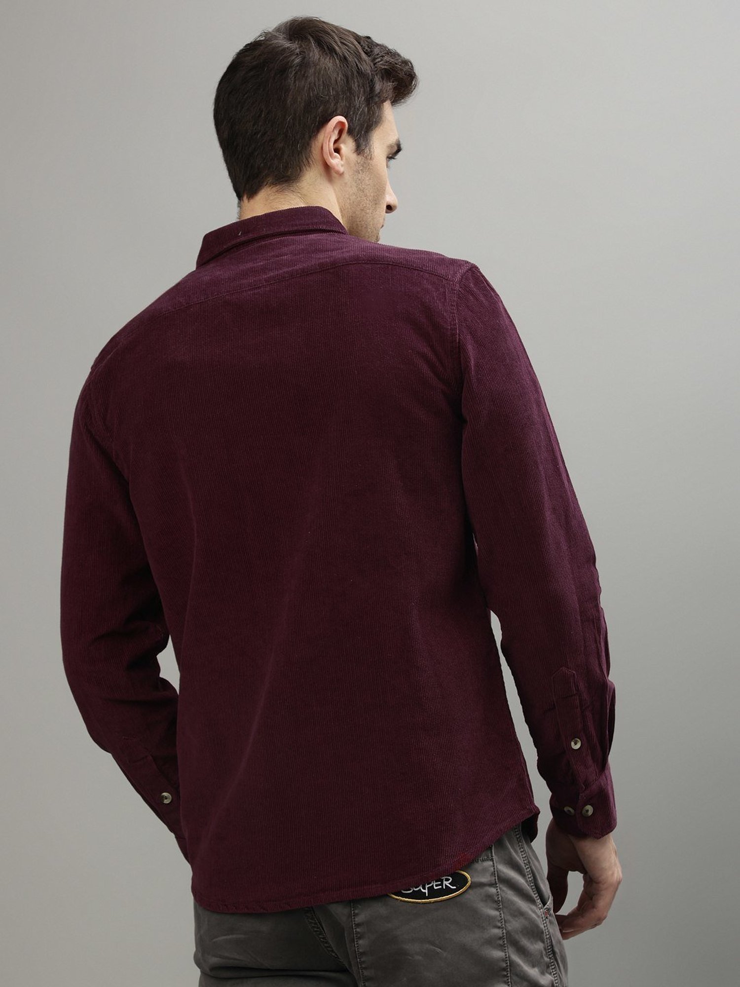 Iconic Men Textured Regular Fit Cotton Shirt