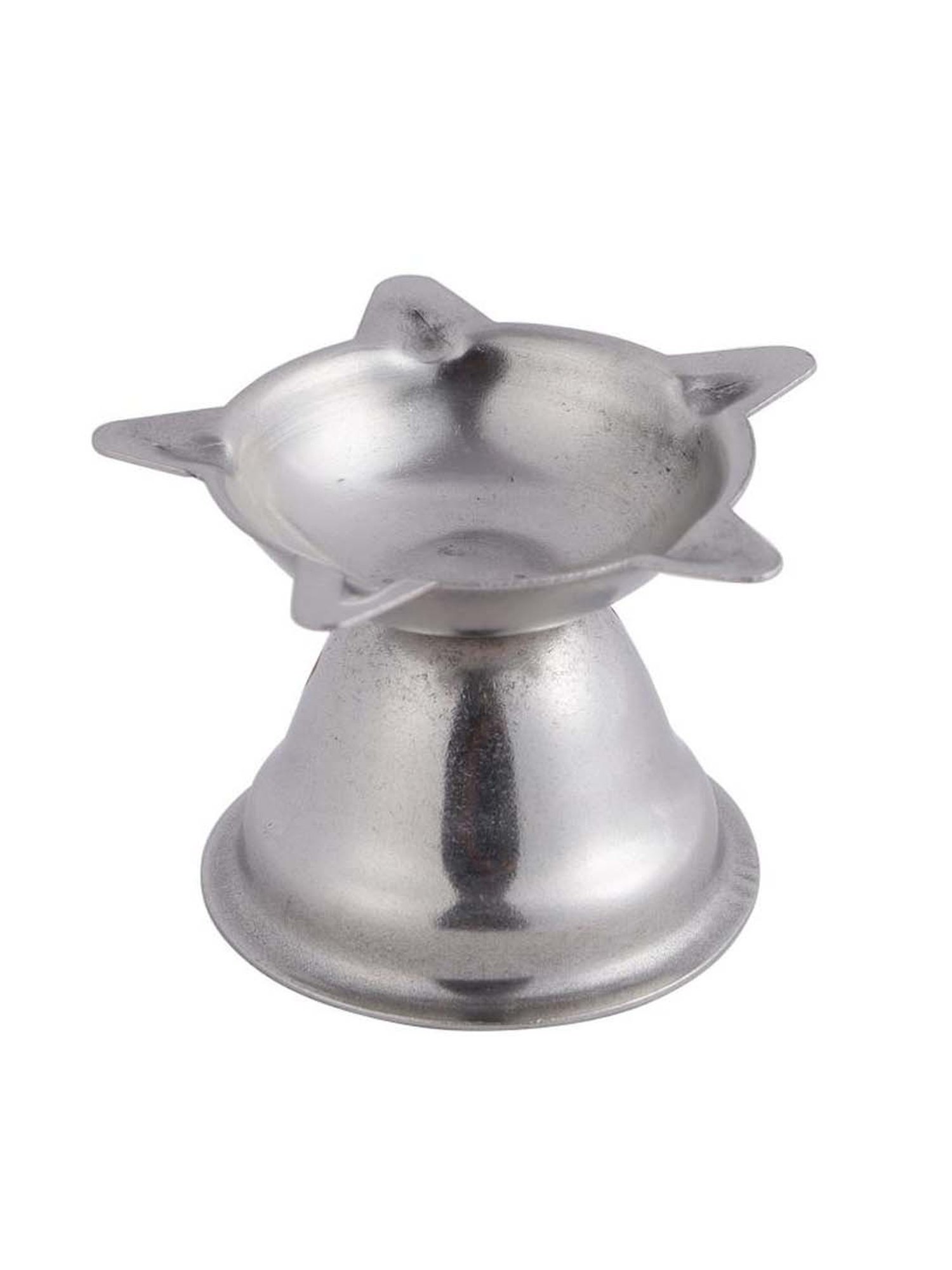 Hazel Silver Stainless Steel Panchwati Diya For Puja - Set of 2