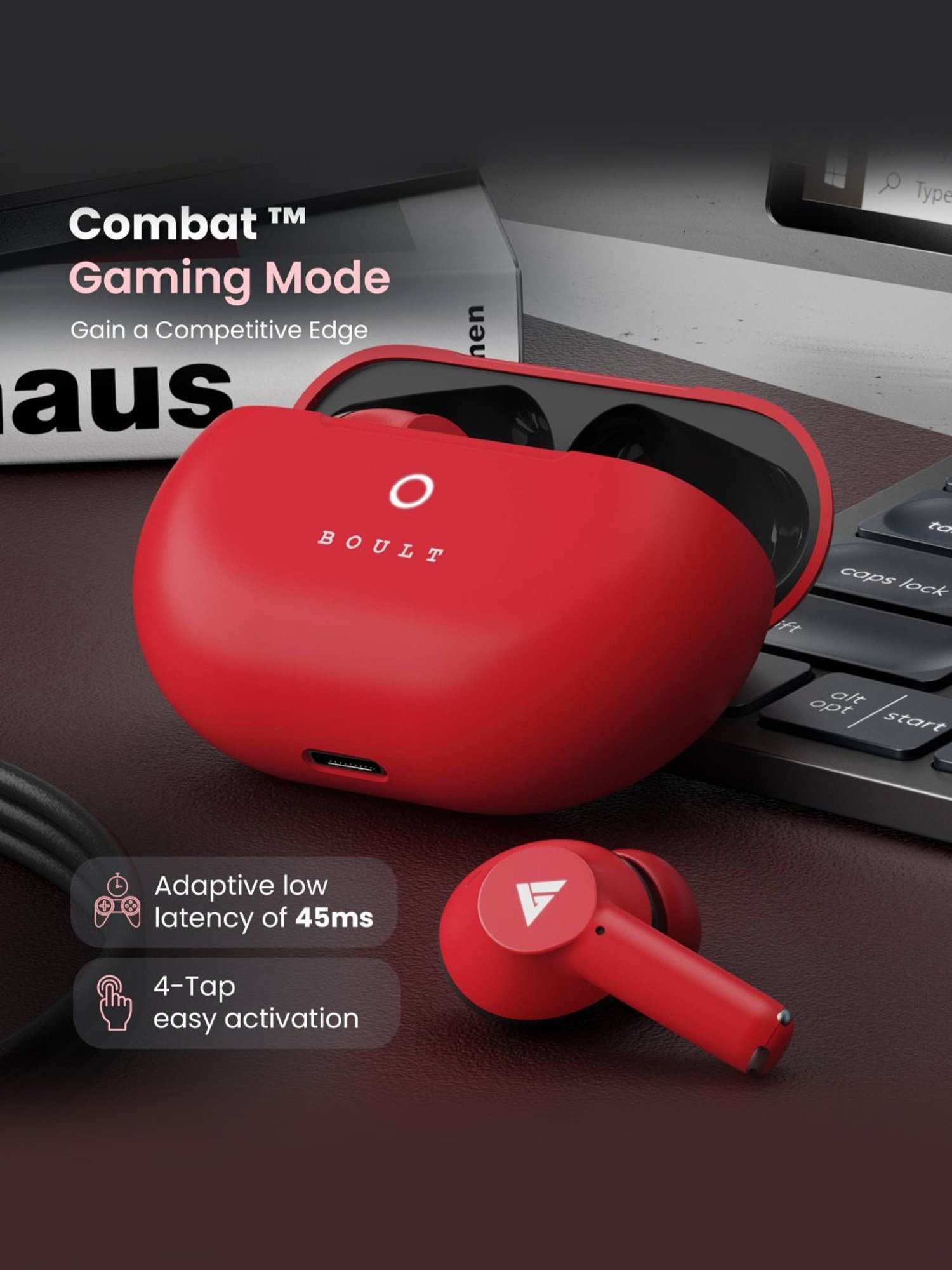 Boat Airdopes Sonik BT Earbuds with 60Hrs Playback & ENx Technology (Thunder Black, True Wireless)