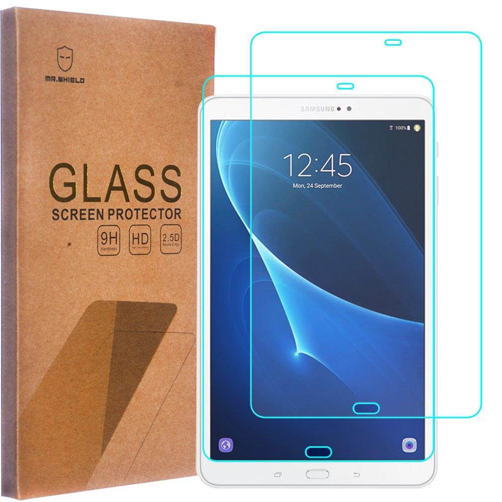 [2-Pack]-Mr.Shield for Samsung Galaxy Tab A 10.1 Inch (2016) [Tempered Glass] Screen Protector [0.3mm Ultra Thin 9H Hardness 2.5D Round Edge] with Lifetime Replacement Warranty