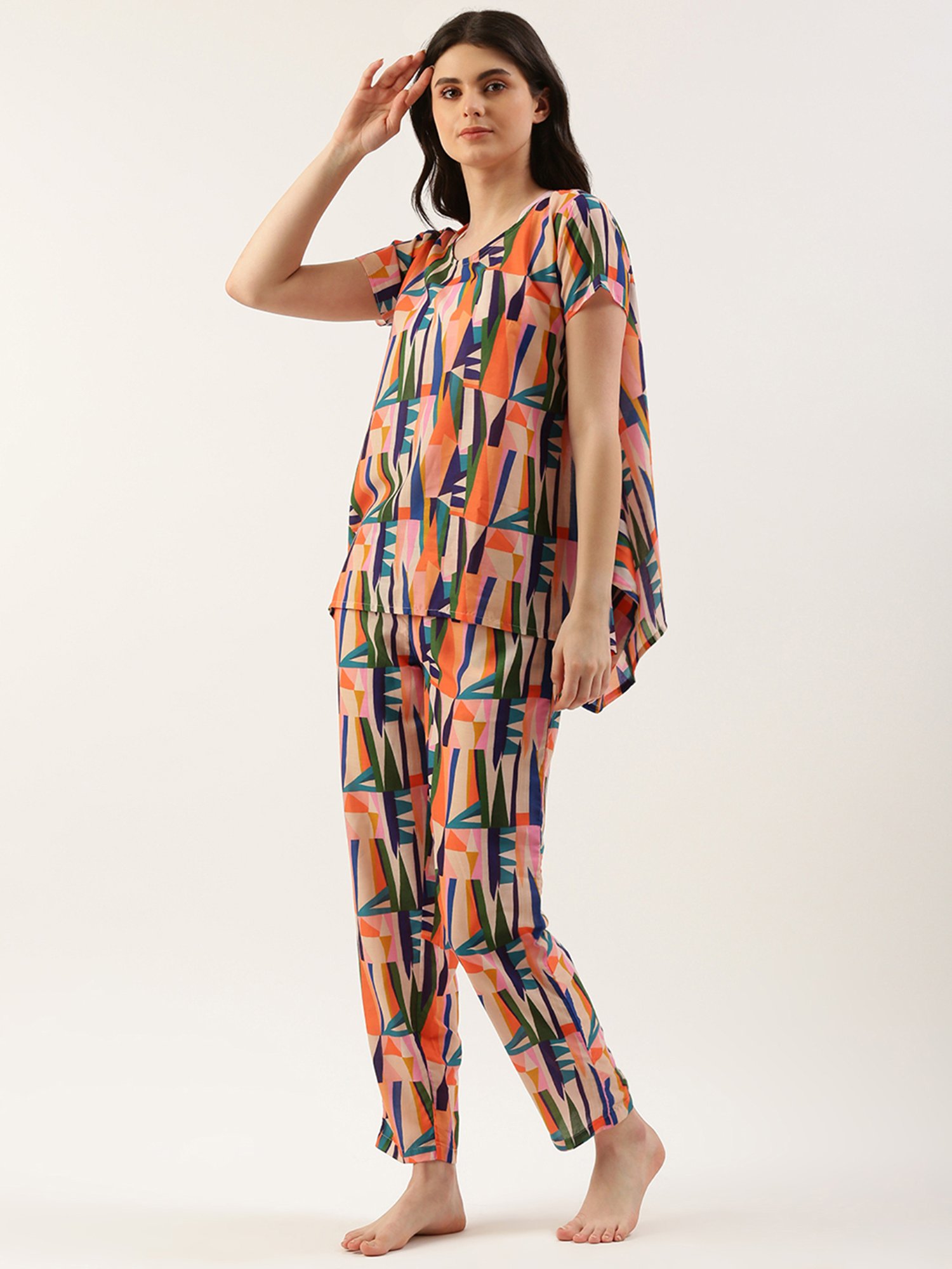 Clt.s Multicolor Printed Top With Pyjamas
