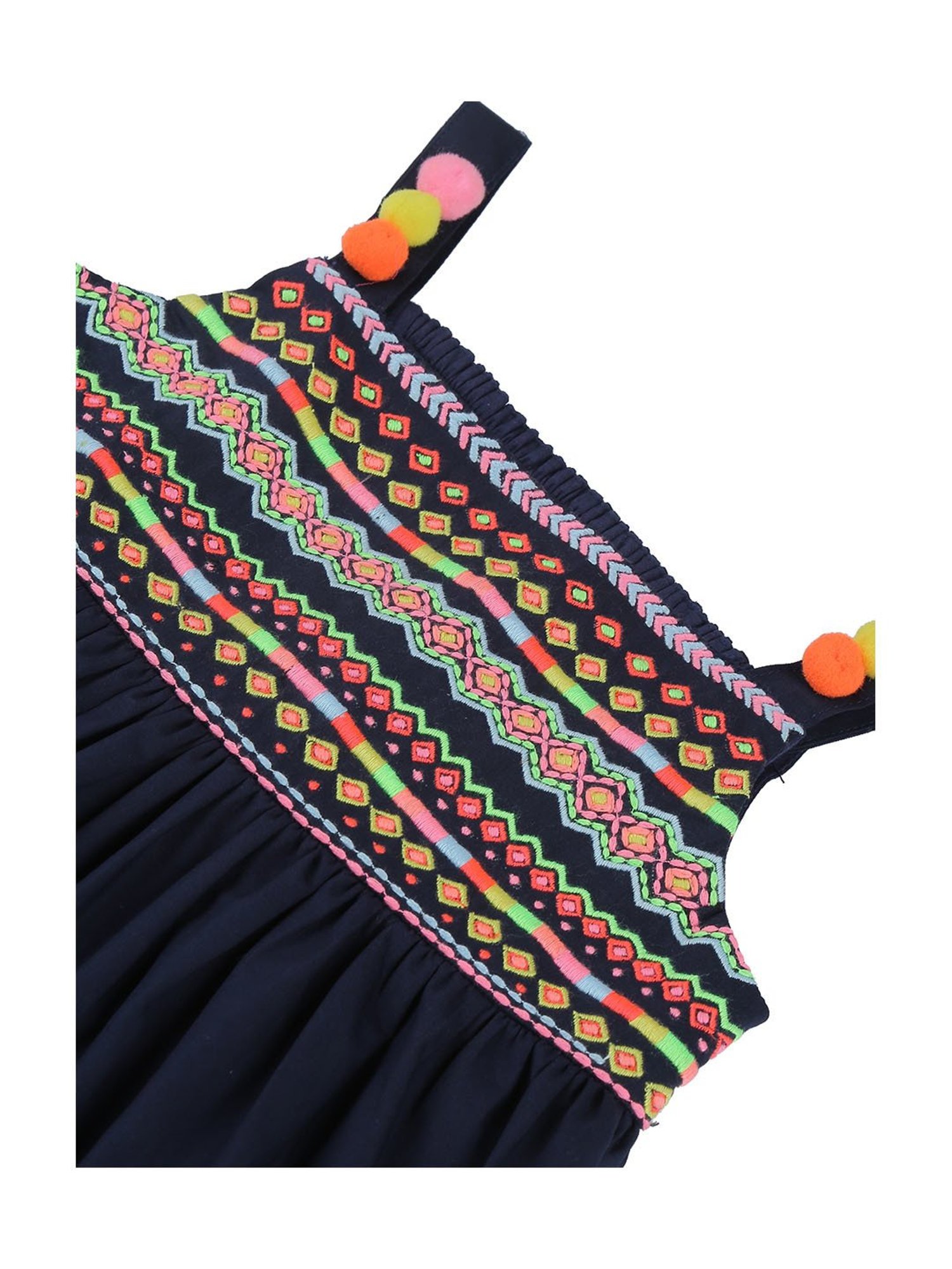 Nauti Nati Kids Navy Embroidered Dress