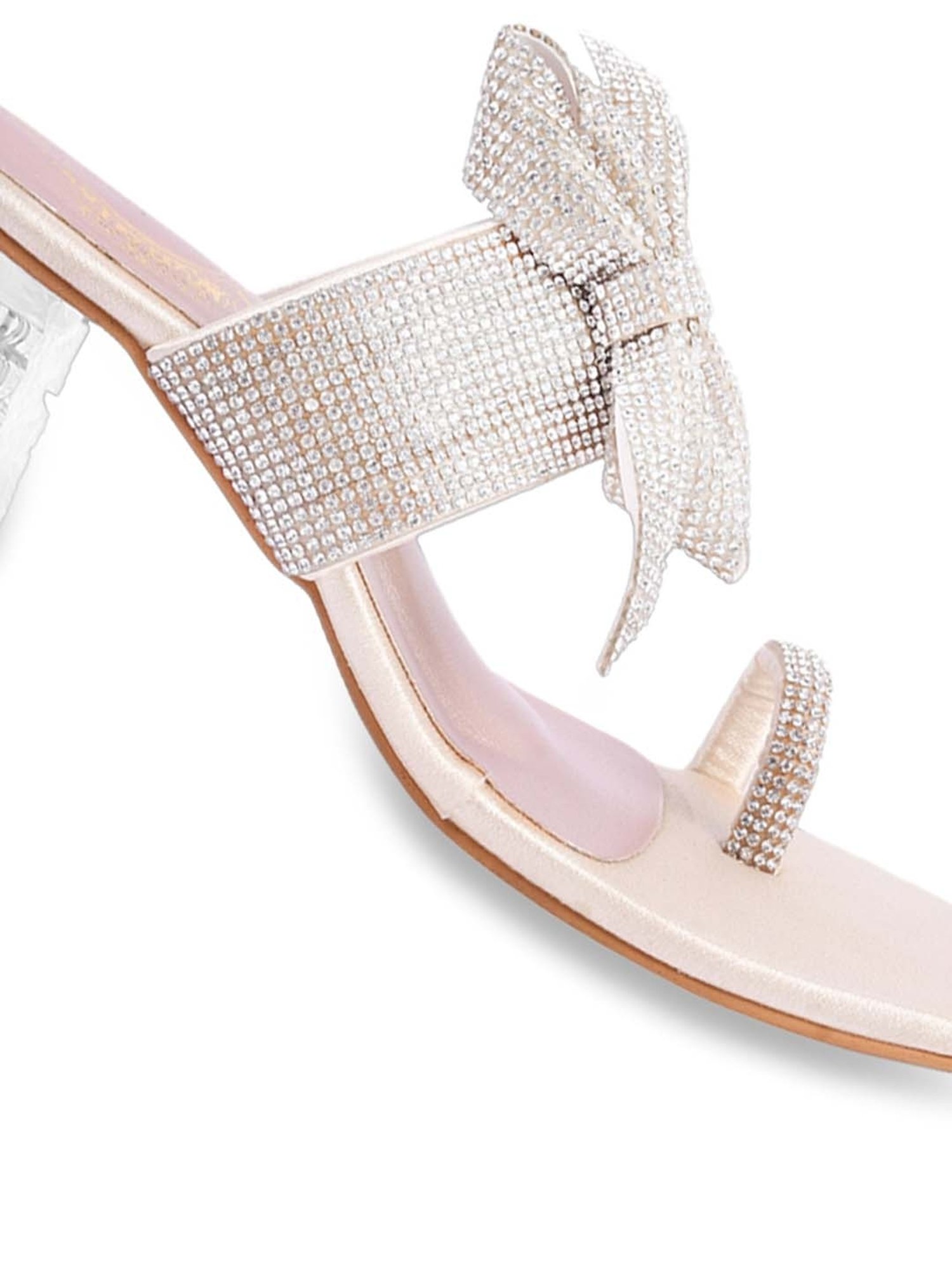 Shoetopia Women's Golden Toe Ring Sandals