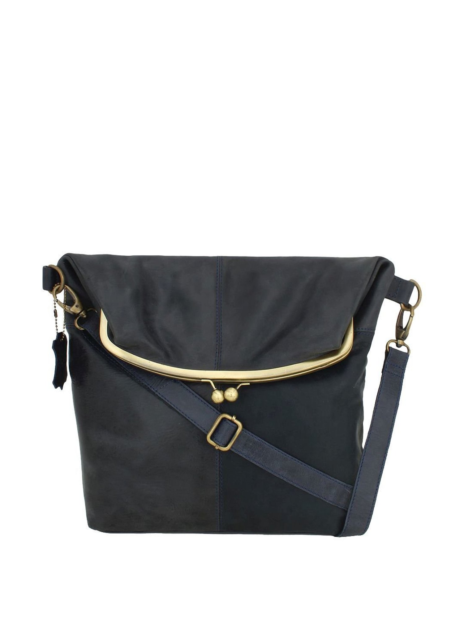 Spice Art Navy Solid Medium Sling Handbag