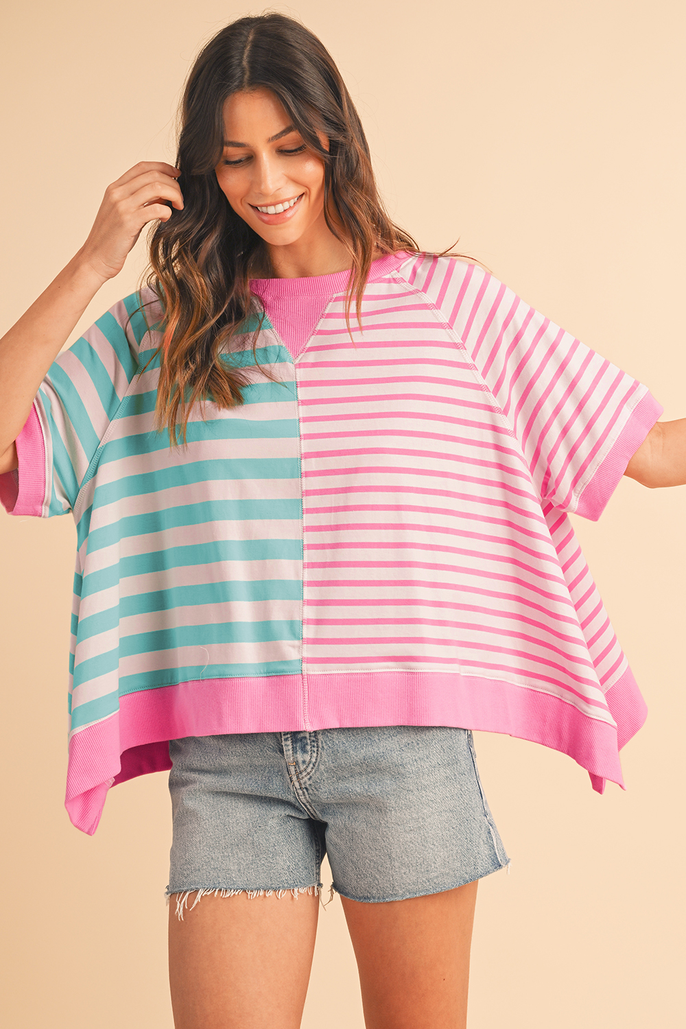 White Tie-dye Print Oversized Boyfriend T Shirt