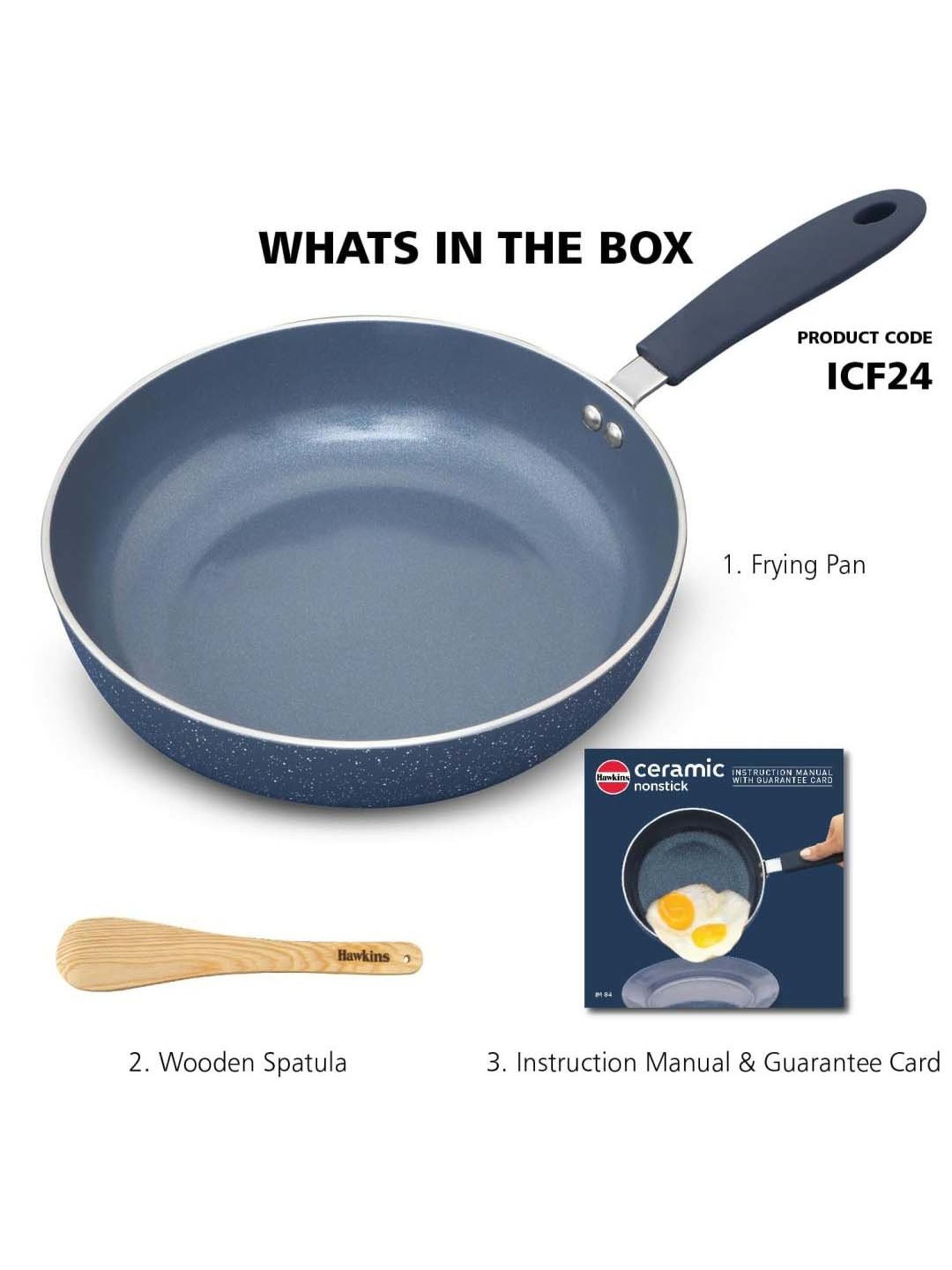 Hawkins Ceramic Nonstick Frying Pan (ICF23) Fry Pan 23 cm diameter 2 L capacity