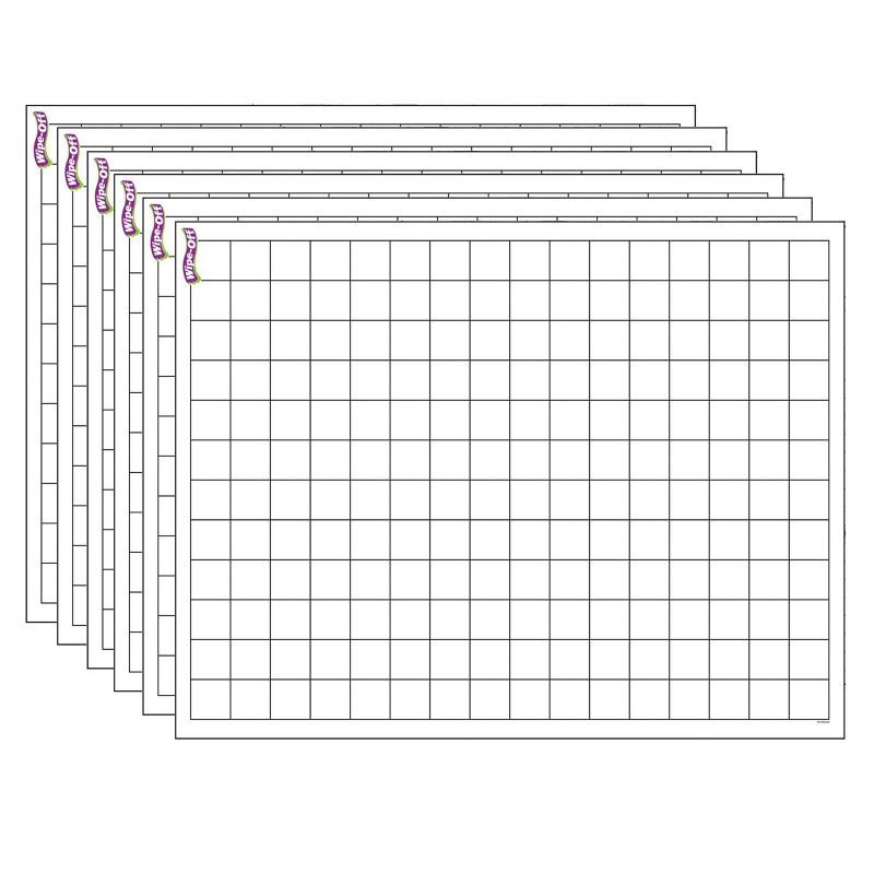 6pk 17" x 22" Graphing Grids Wipe-Off Chart - TREND