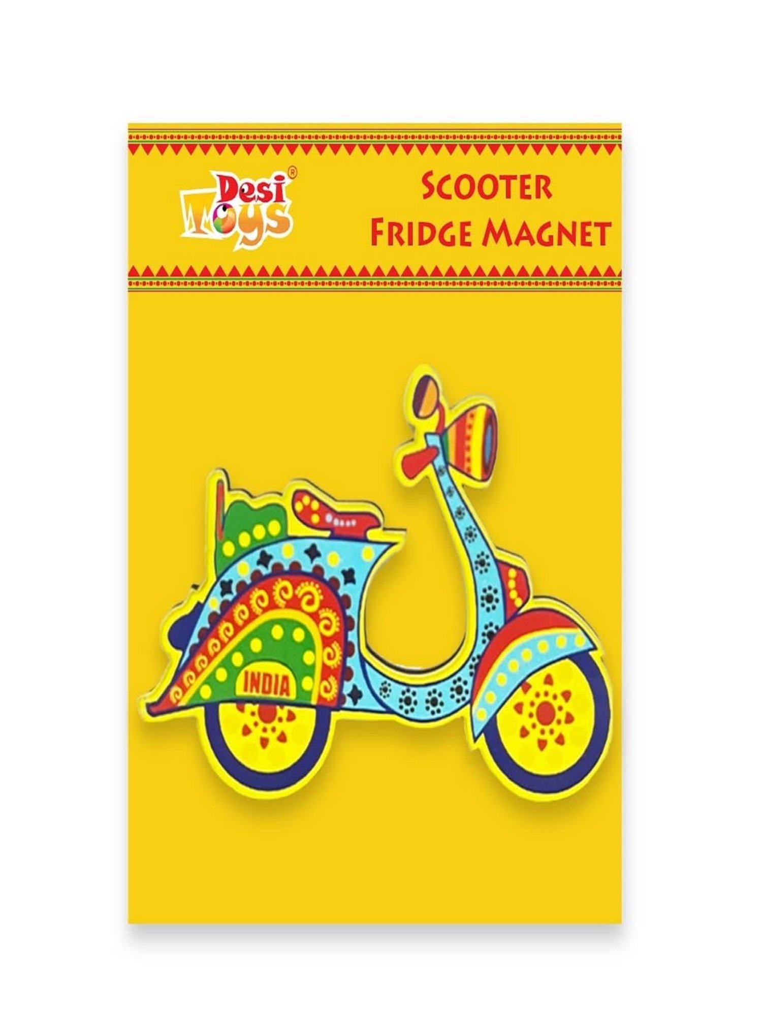 Desi Toys Kids Multicolor Scooter Fridge Magnet (3 x 2.3 inches)