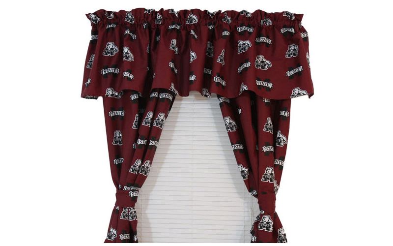 NCAA Mississippi State Drape Valance Set Collegiate Decor - Mississippi State Bulldogs