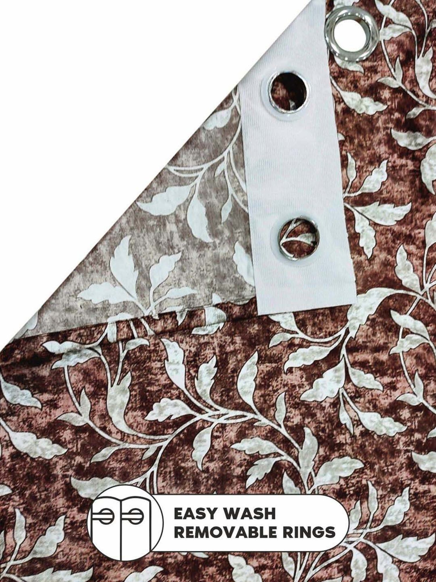 Bianca VILLA C`ESTA Brown Faux Silk 7 Ft. Door Curtain - Set of 2