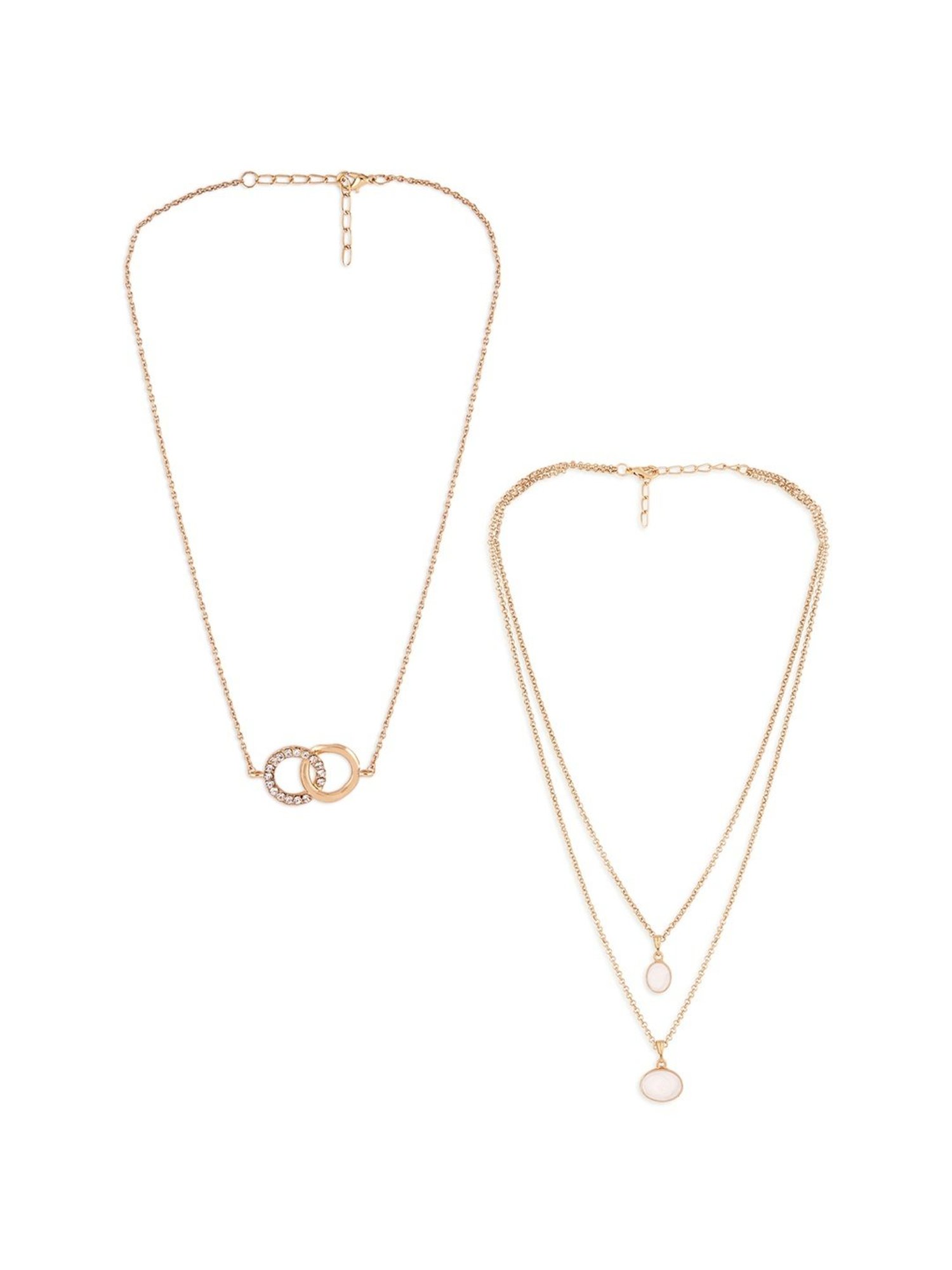 Zaveri Pearls Set of 2 Gold Tone Contemporary Chains -ZPFK15104