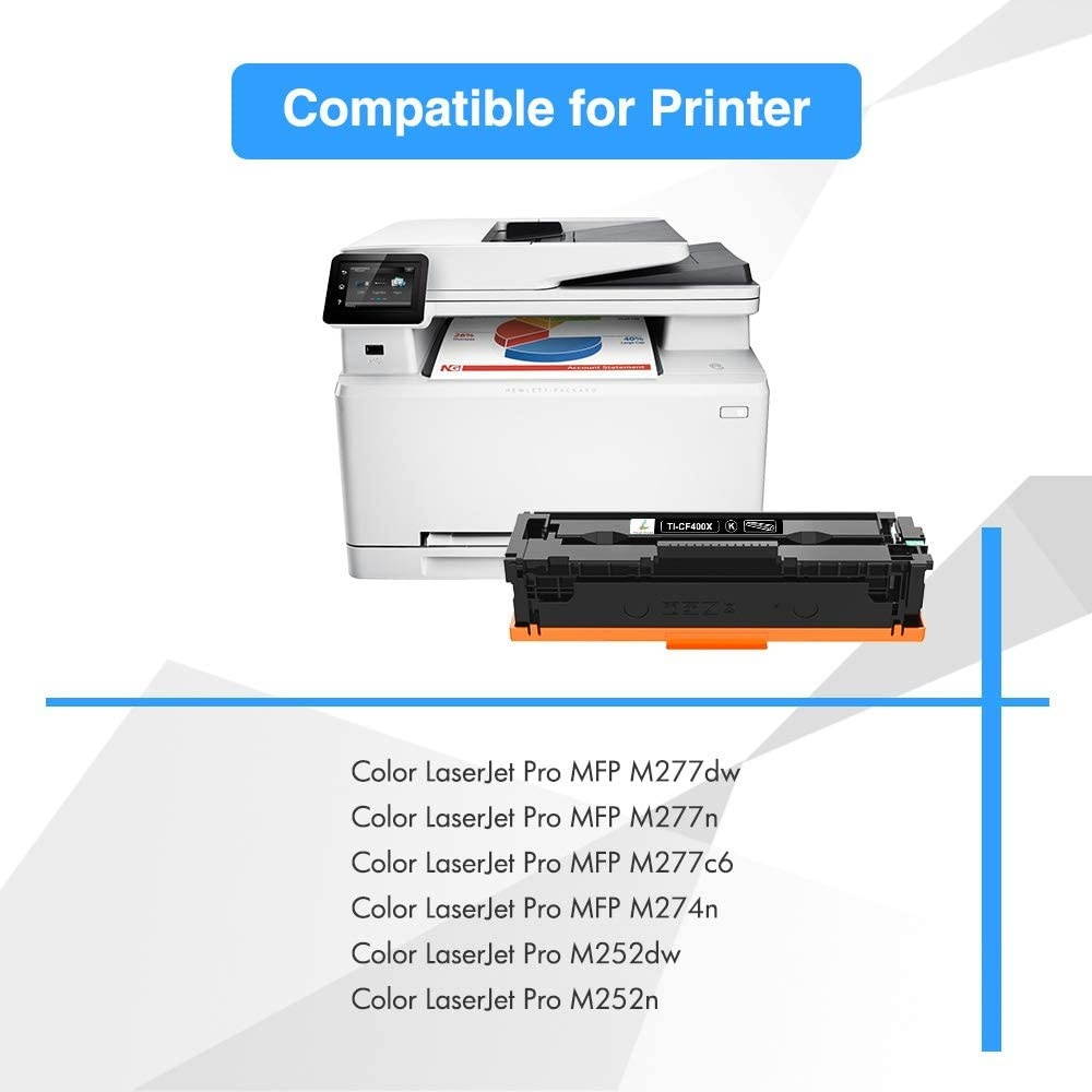 True Image Compatible Toner Cartridge Replacement for HP 201A CF400A 201X CF400X HP Color Laserjet Pro MFP M277dw M252dw M252n M277c6 M277 M252 M252dw Toner Ink (Black, 1-Pack)