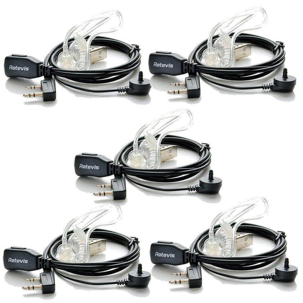 Retevis Covert Air Acoustic Tube Headset Earpiece 2 Pin PTT Mic for Kenwood PUXING Baofeng UV_5R UV_5RA 888S Retevis H777 RT7