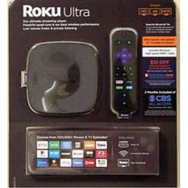 roku ultra bundle 4k/hdr/hd streaming player with enhanced remote and hdmi cable