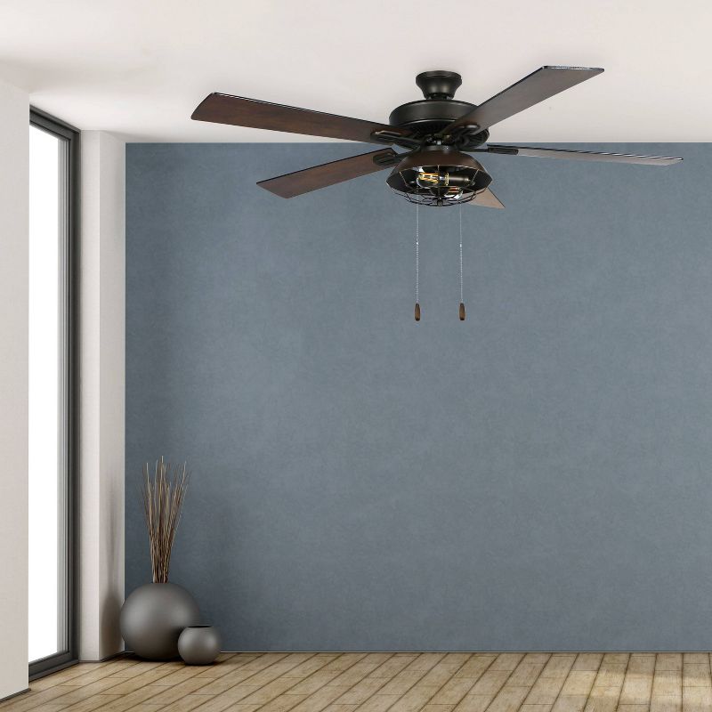 52" 5-Blade LED Farmhouse Lantern Lighted Ceiling Fan - River of Goods