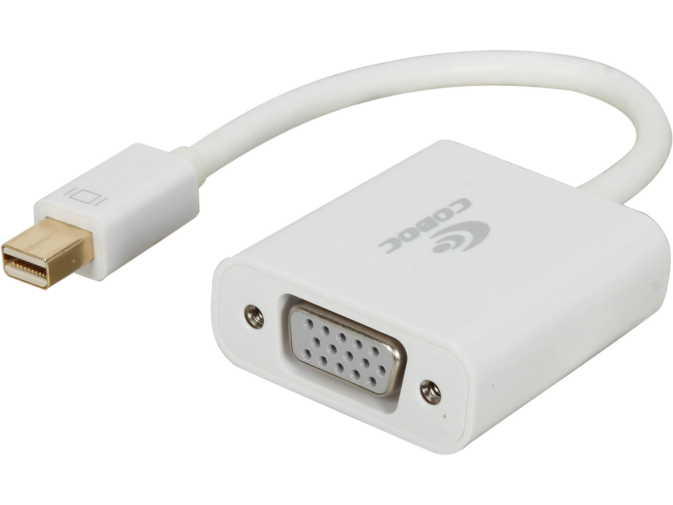 Coboc CL-AD-MDP2VGA-6-WH Mini DP DisplayPort toVGA Video Adapter Converter Compatable with Thunderbolt MacBook