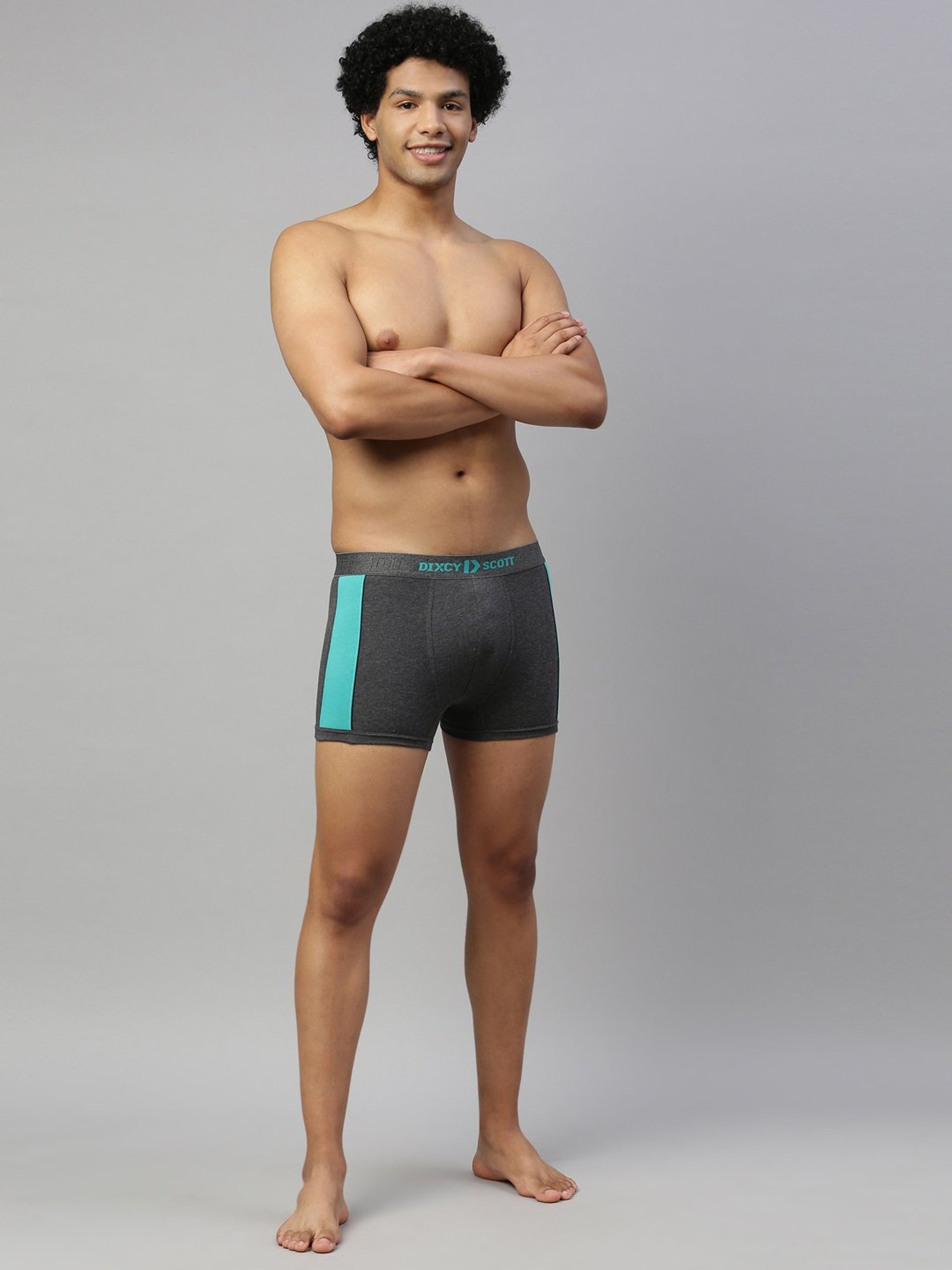 DIXCY SCOTT MAXIMUS Charcoal Melange & Wine Regular Fit Trunks - Pack Of 2