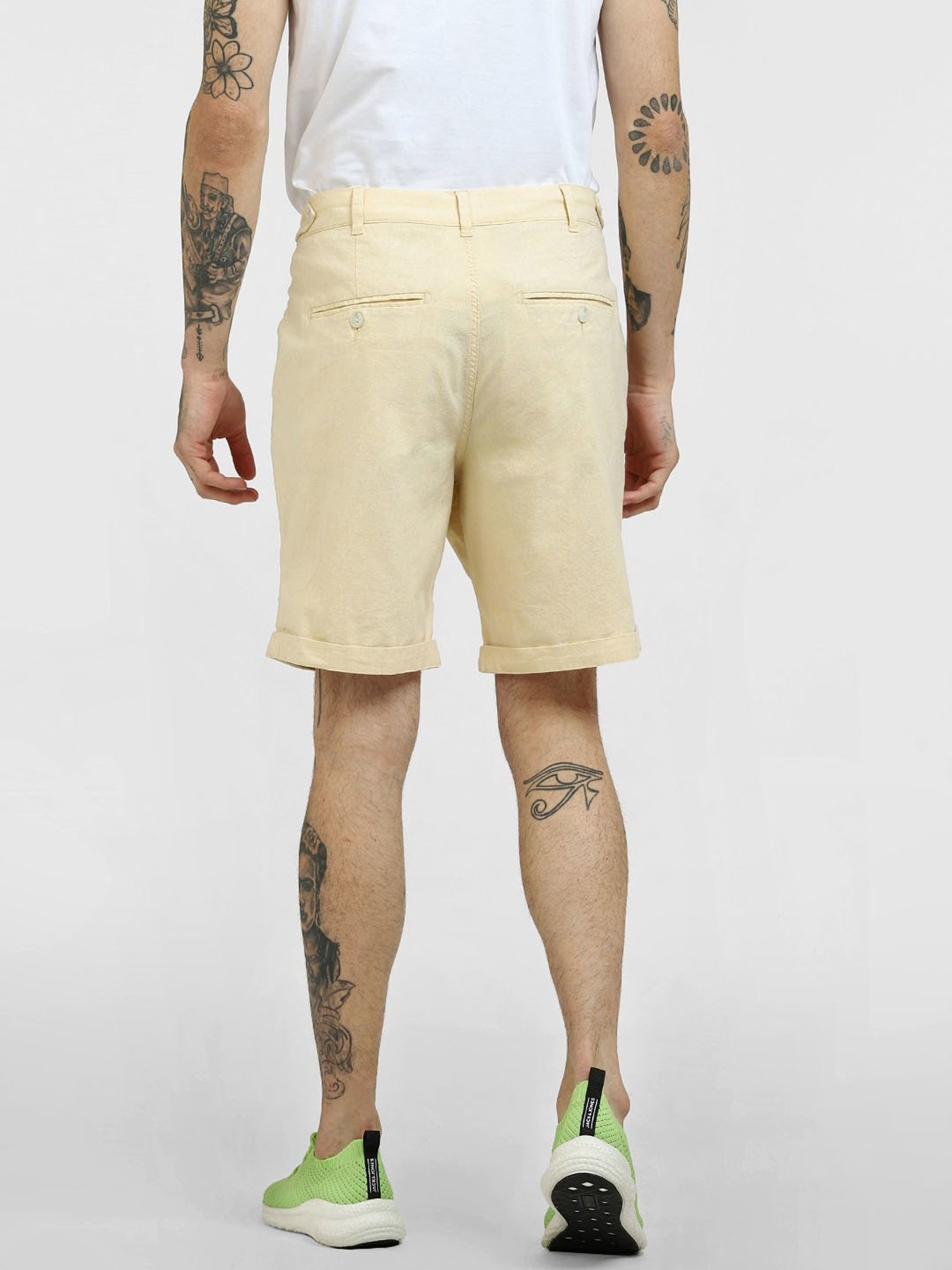 Jack & Jones Yellow Regular Fit Shorts