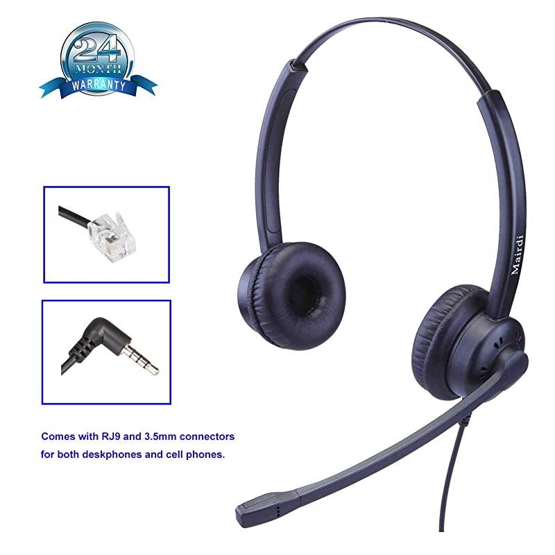 Cisco Headset for Telephone with Noise Cancelling Microphone Includes Extra 35mm Connector
