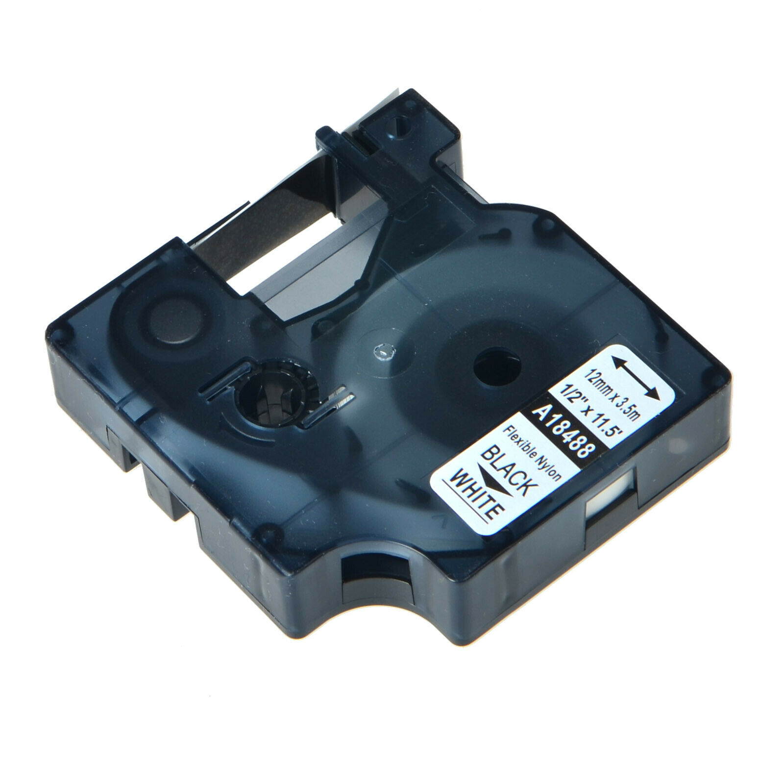 20* For DYMO Rhino 4200 5200 1/2" Black on White Flexible Nylon Label Tape 18488