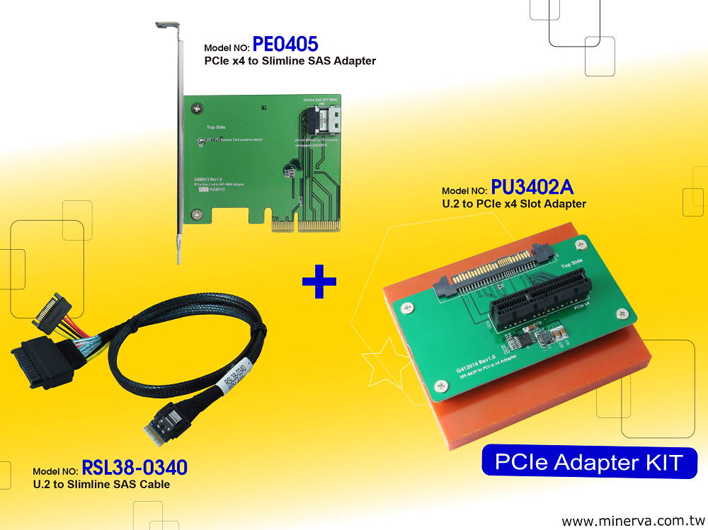 Innocard PCIe x4 to Slimline SAS Adapter & U.2 to Slimline SAS Cable with U.2 to PCIe x4 slot Adapter KIT