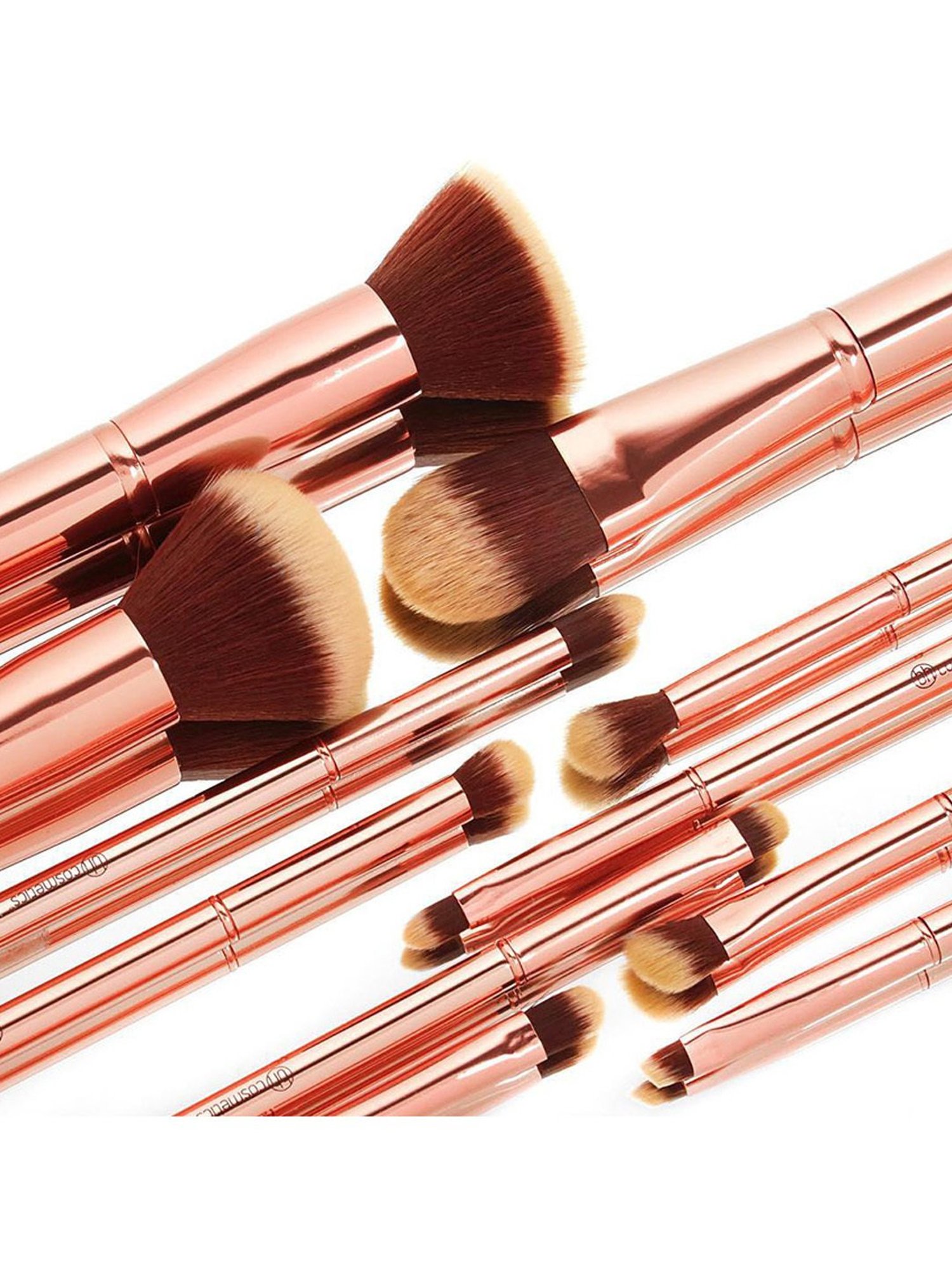 BH Cosmetics Metal Rose Brush Set with Cosmetic Bag